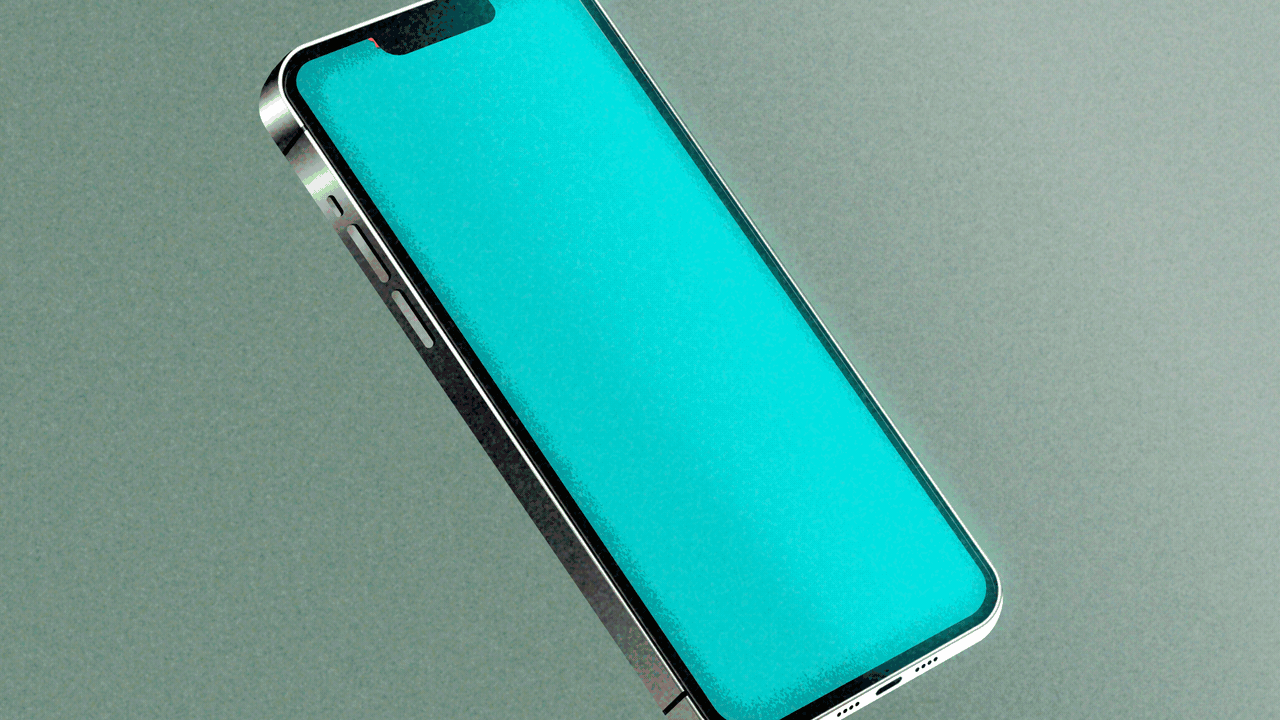 Animated illustration of a phone screen filling up with stickers pitching you on investments.