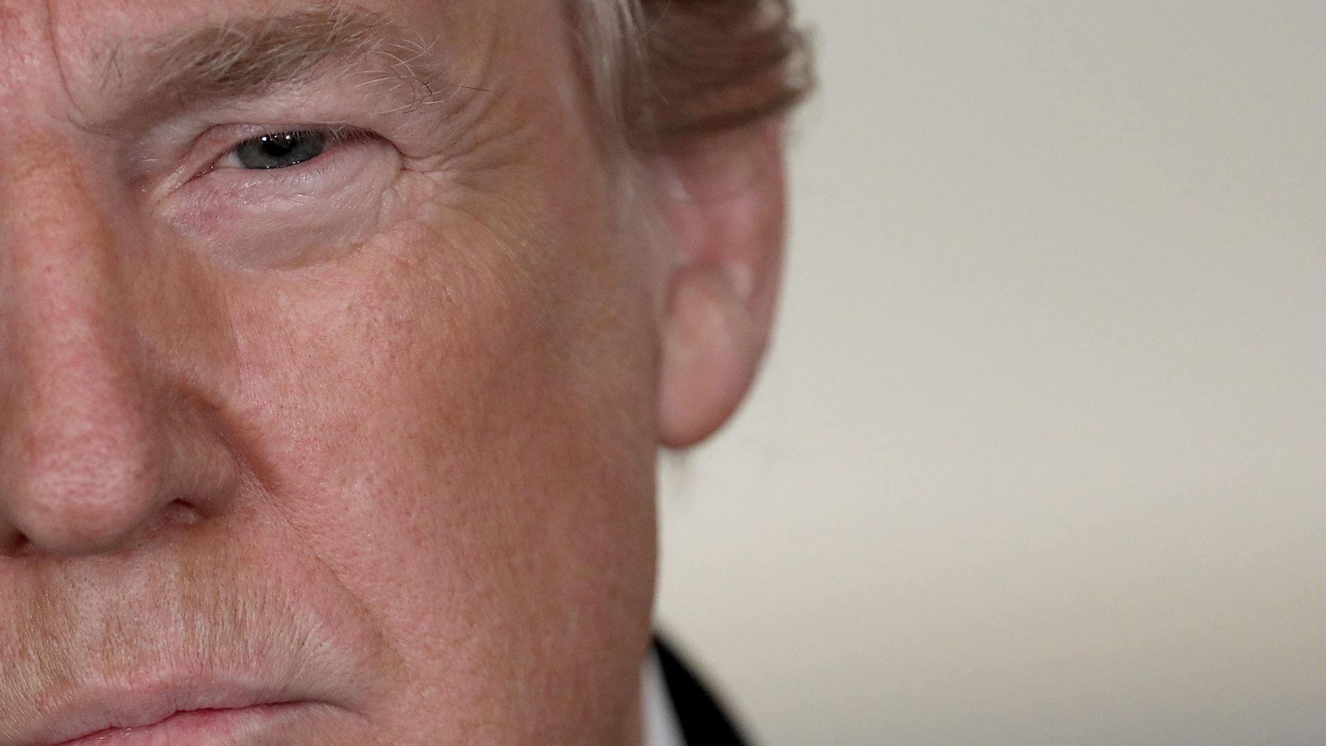 Half of Donald Trump's face