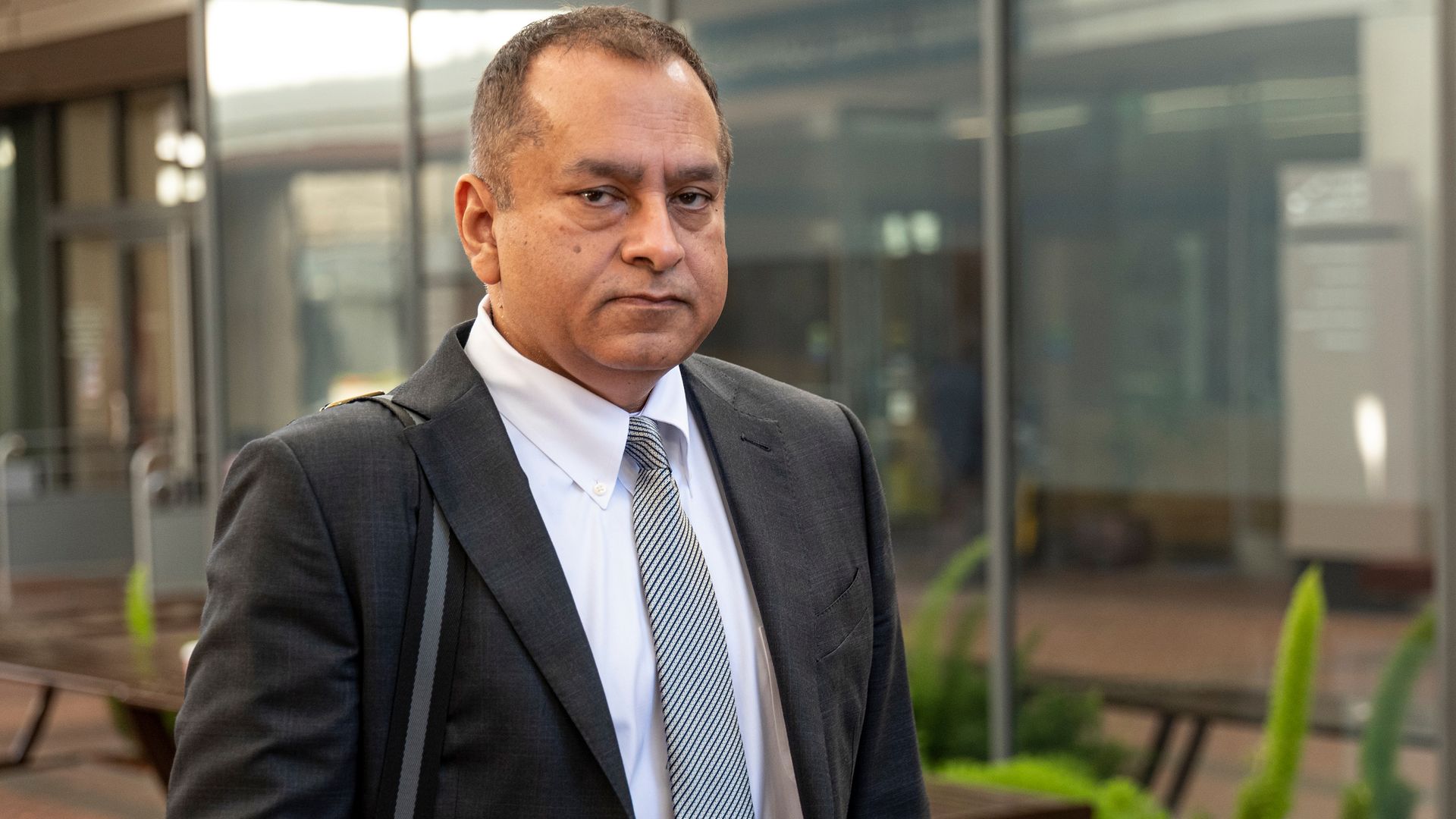 Sunny Balwani outside the courthouse.