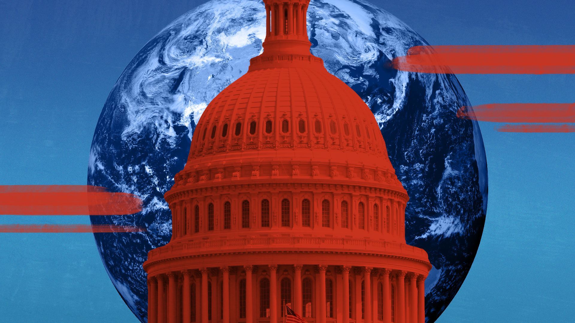 Illustration of Capital dome in front of the earth.