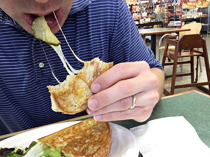 eating-grilled-cheese-at-orrman's-in-charlotte