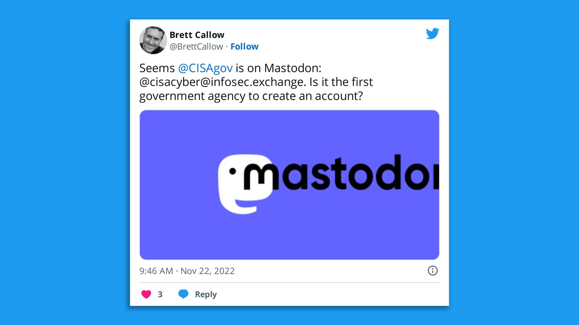 Screenshot of tweet