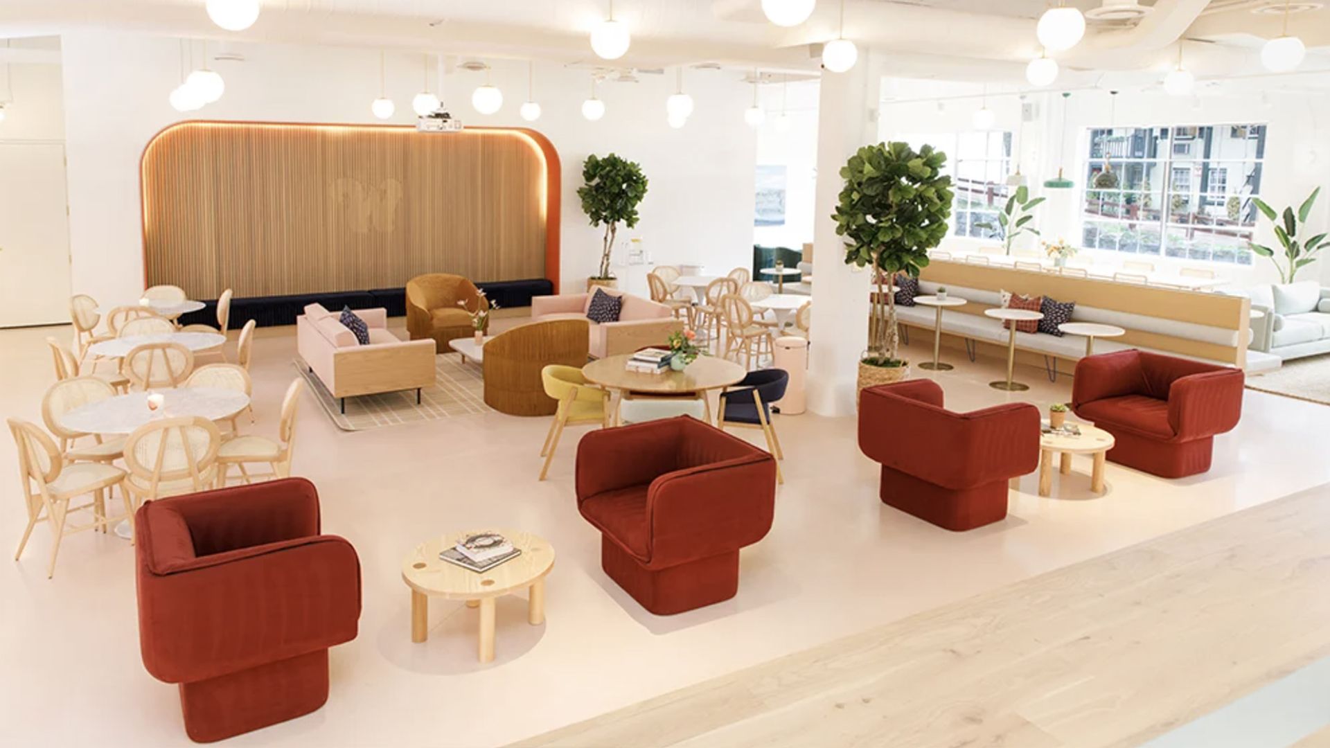 An image of the layout of The Wing's former Georgetown space.