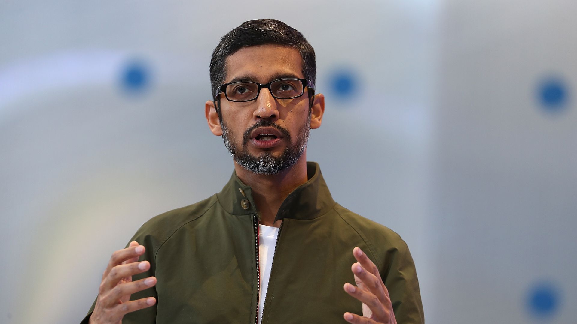 Google CEO Sundar Pichai at the Google I/O 2018 Conference. 