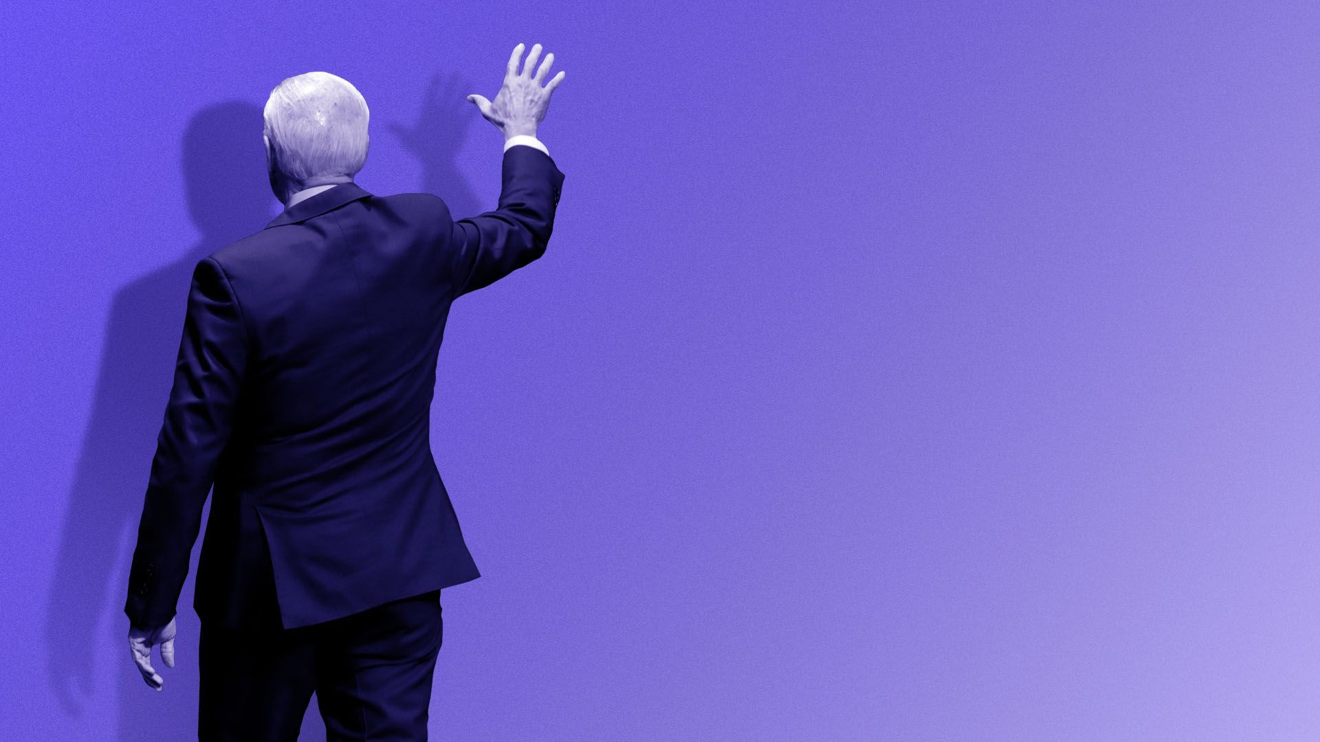 Photo illustration of Joe Biden from behind