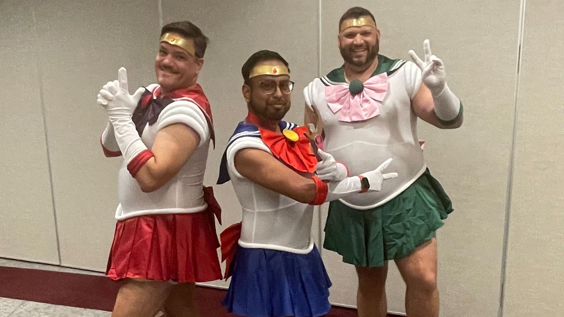 OutlantaCon participants dressed as Sailor Moon characters on March 23, 2024, at Atlanta Marriott Northeast.