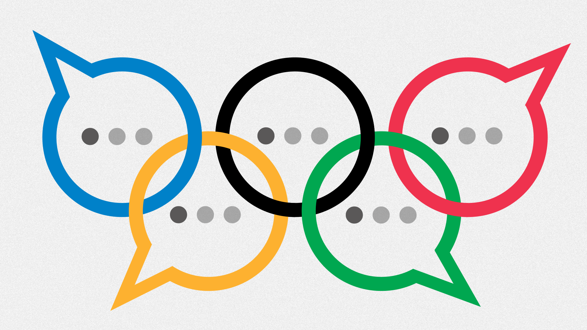 The 5 olympic rings as chat boxes