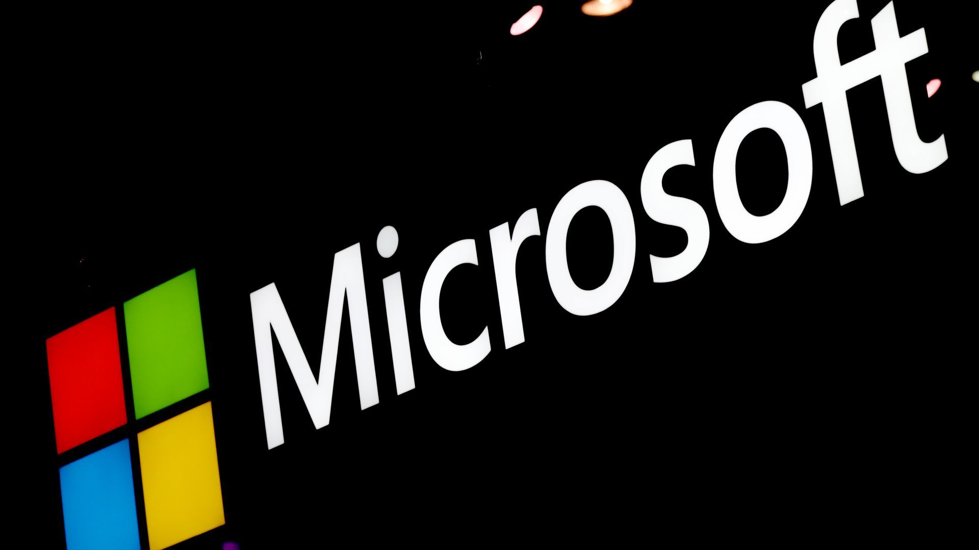 A Microsoft logo shown at an angle