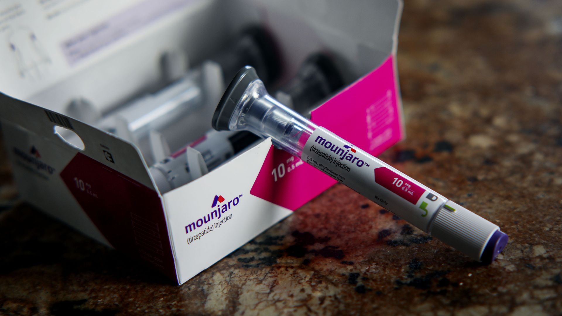 Mounjaro injection pen on display.