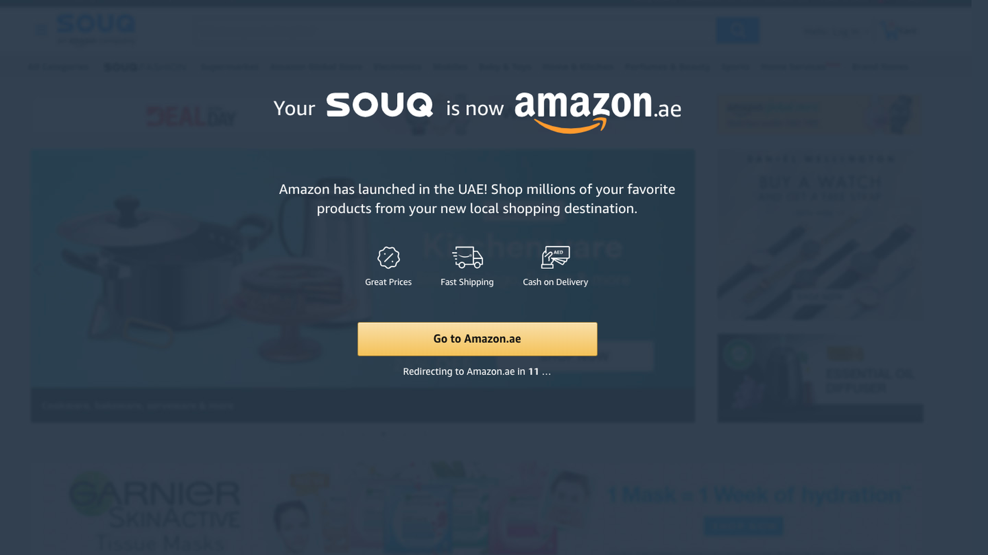 screenshot of amazon.ae