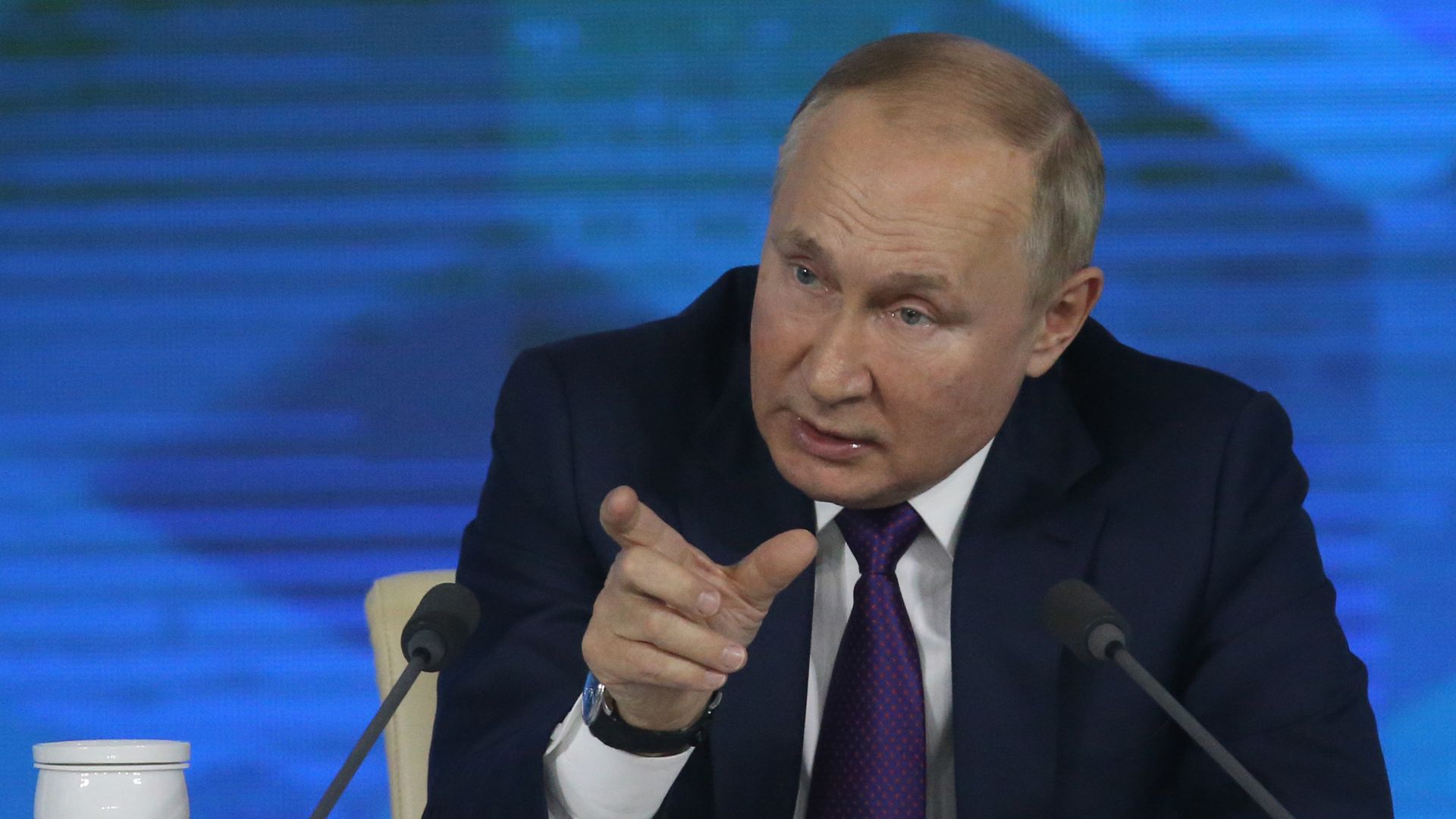 Russian president Putin at his annual press conference.