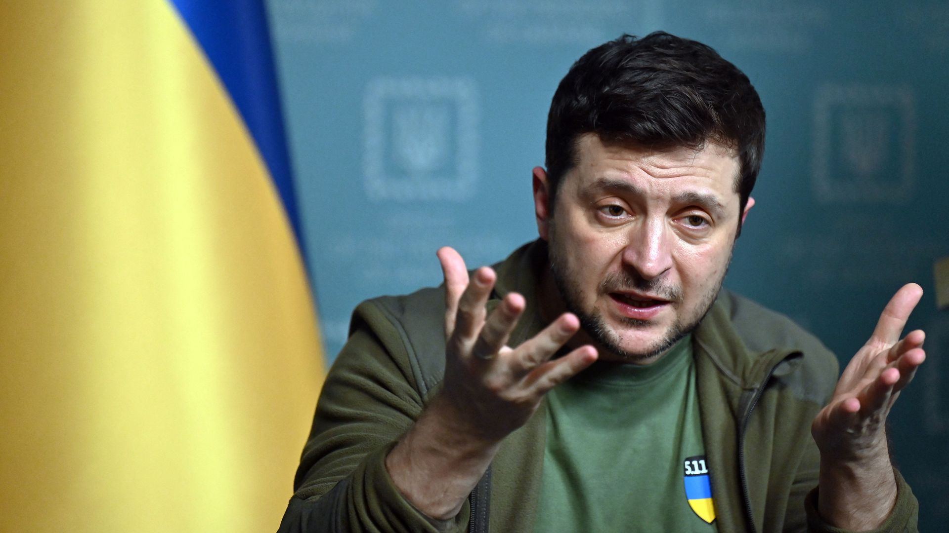 Ukrainian President Volodymyr Zelensky speaks during a press conference in Kyiv on March 3