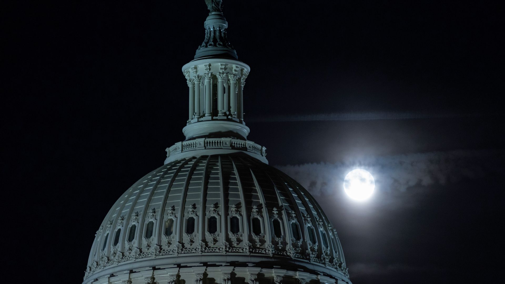 Capitol dome with moon