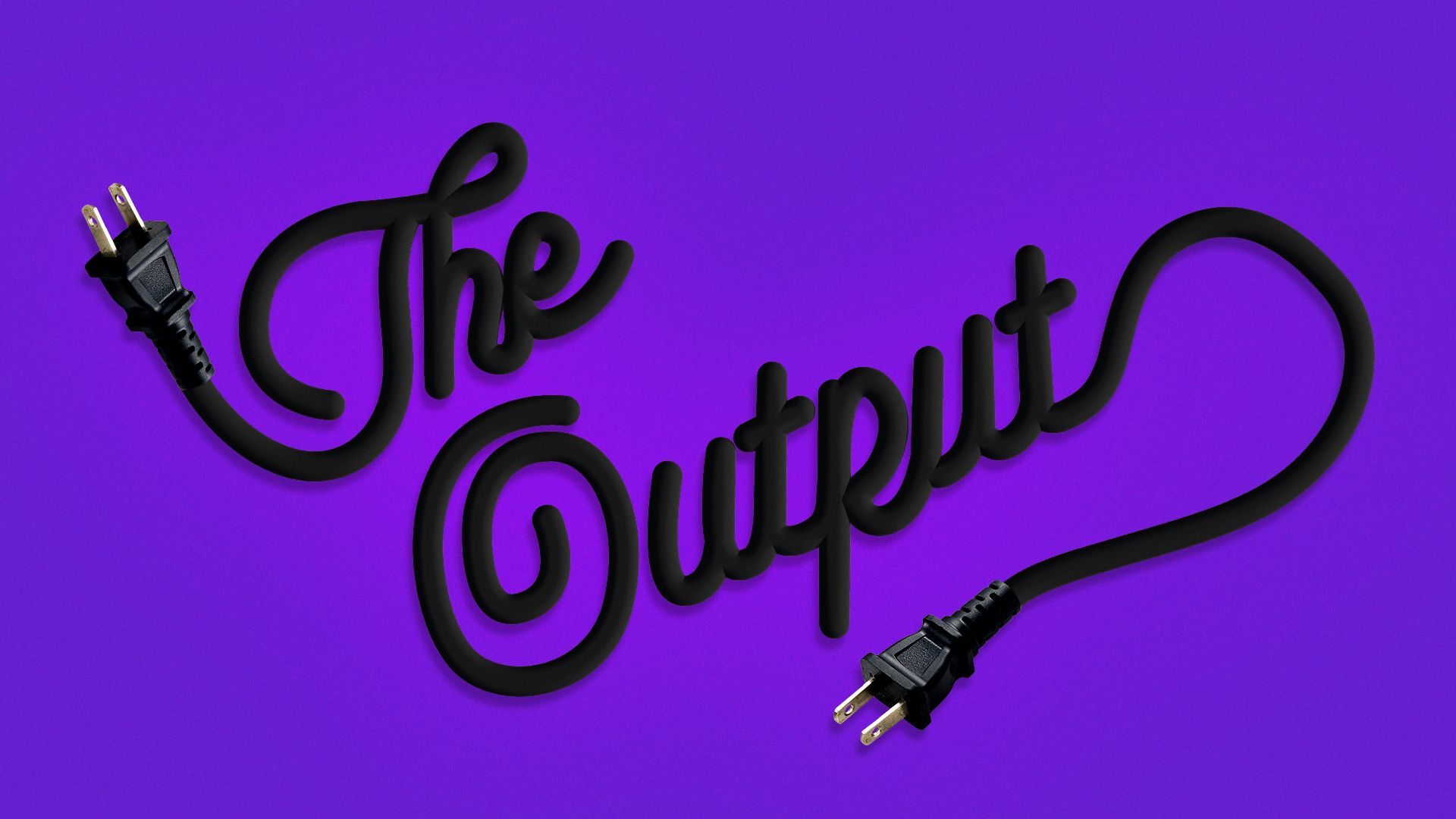 Illustration of a wire forming the words, "The Output."