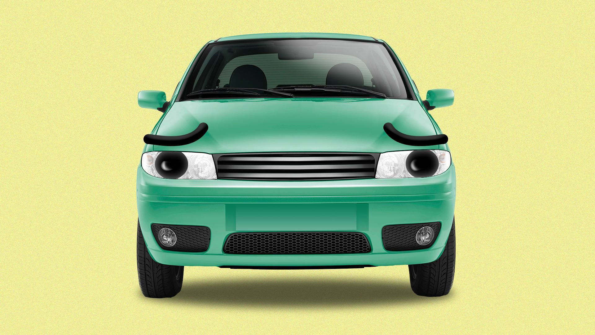 Illustration of a sad car.Â