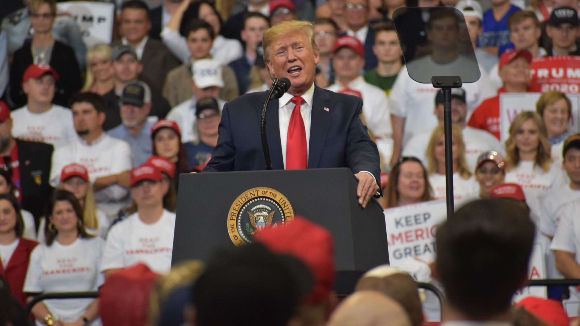 President Donald J. Trump delivers remarks at a 'Keep America Great' rally in Lexington, Kentucky
