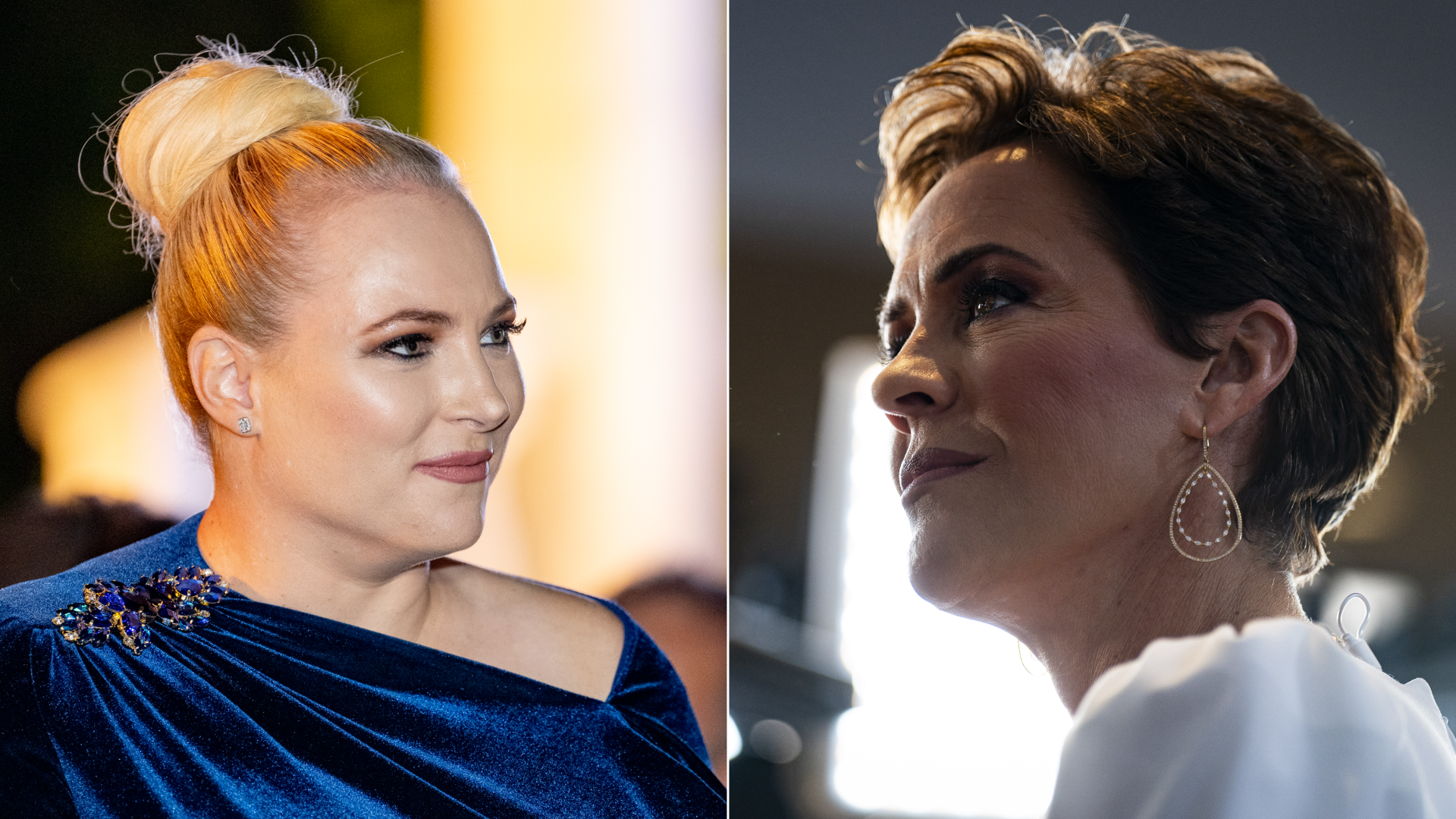 Side by side photos of two women. 