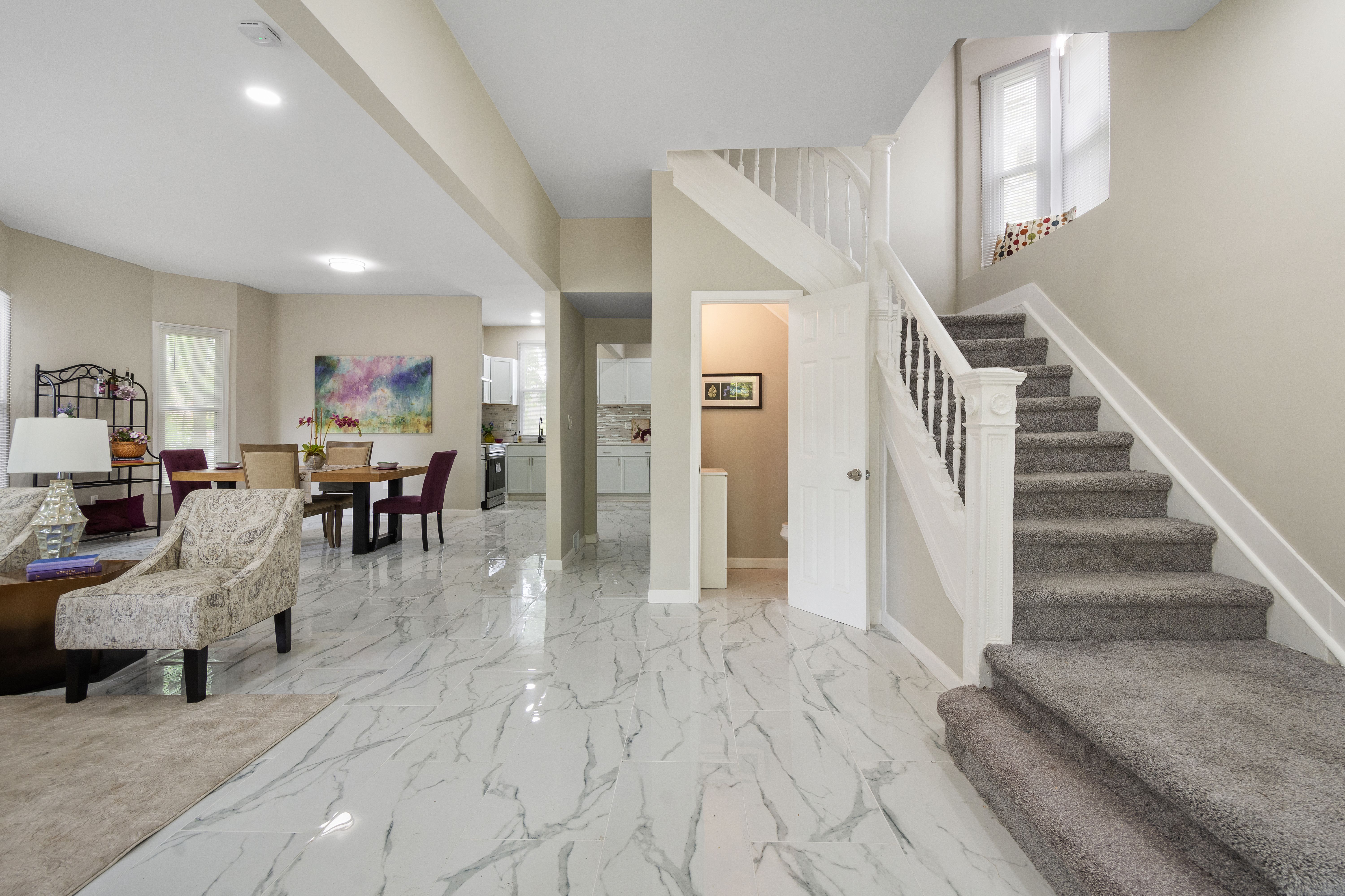 The home's first floor boasts an open-floor concept.