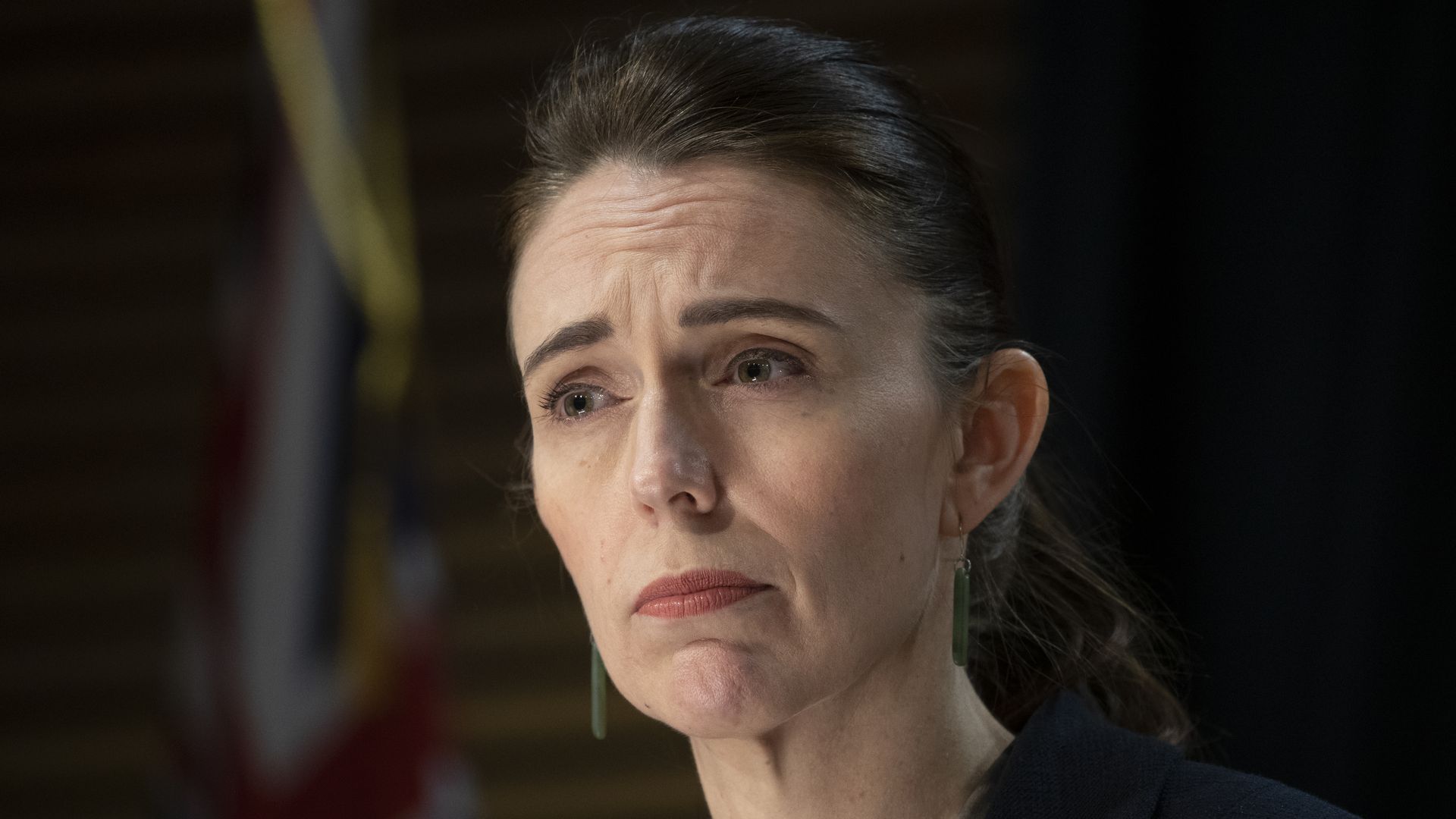 Prime Minister Jacinda Ardern during a Saturday press conference in Parliament in Wellington, New Zealand.