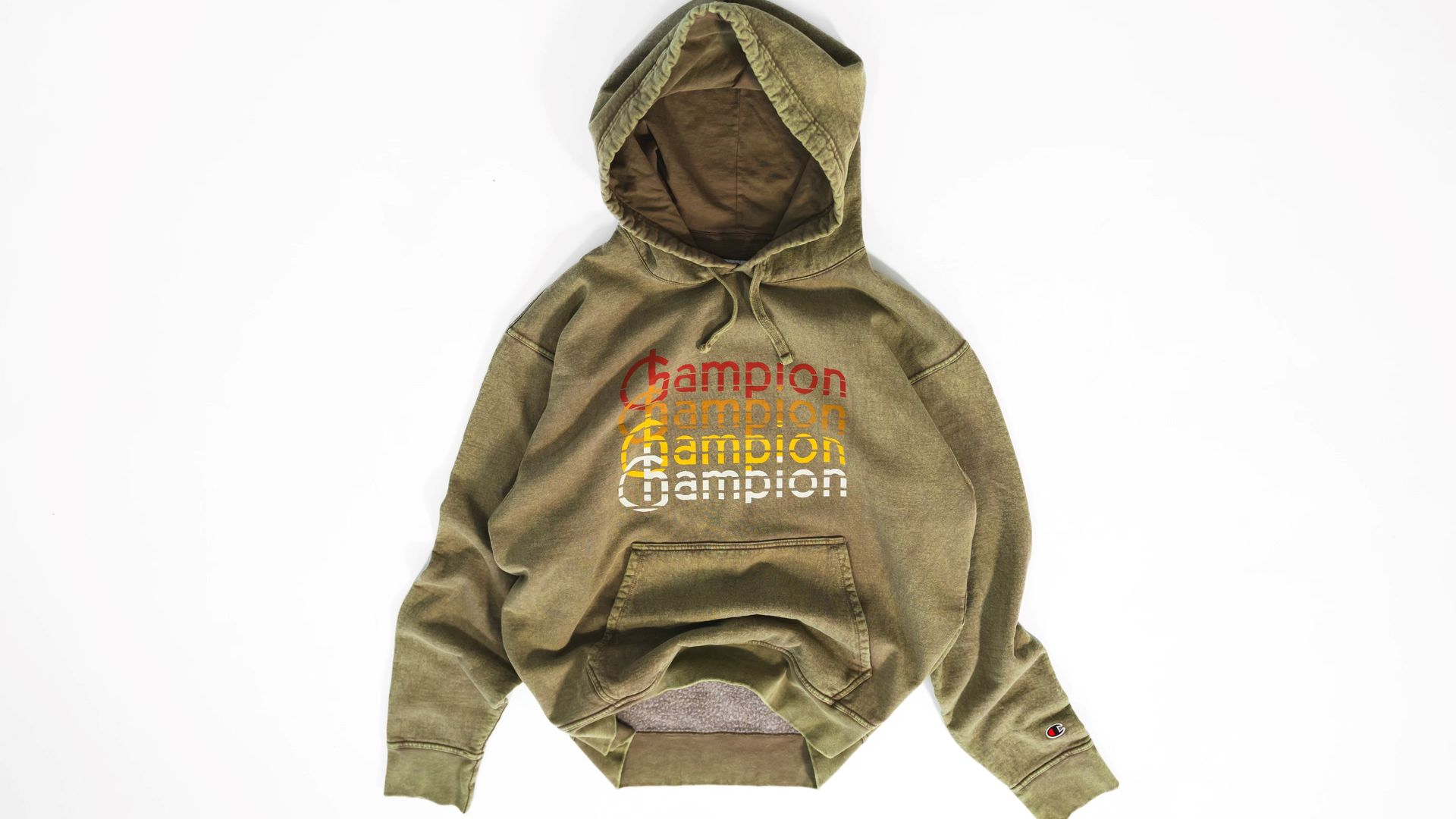 A hoodie by the apparel brand Champion.