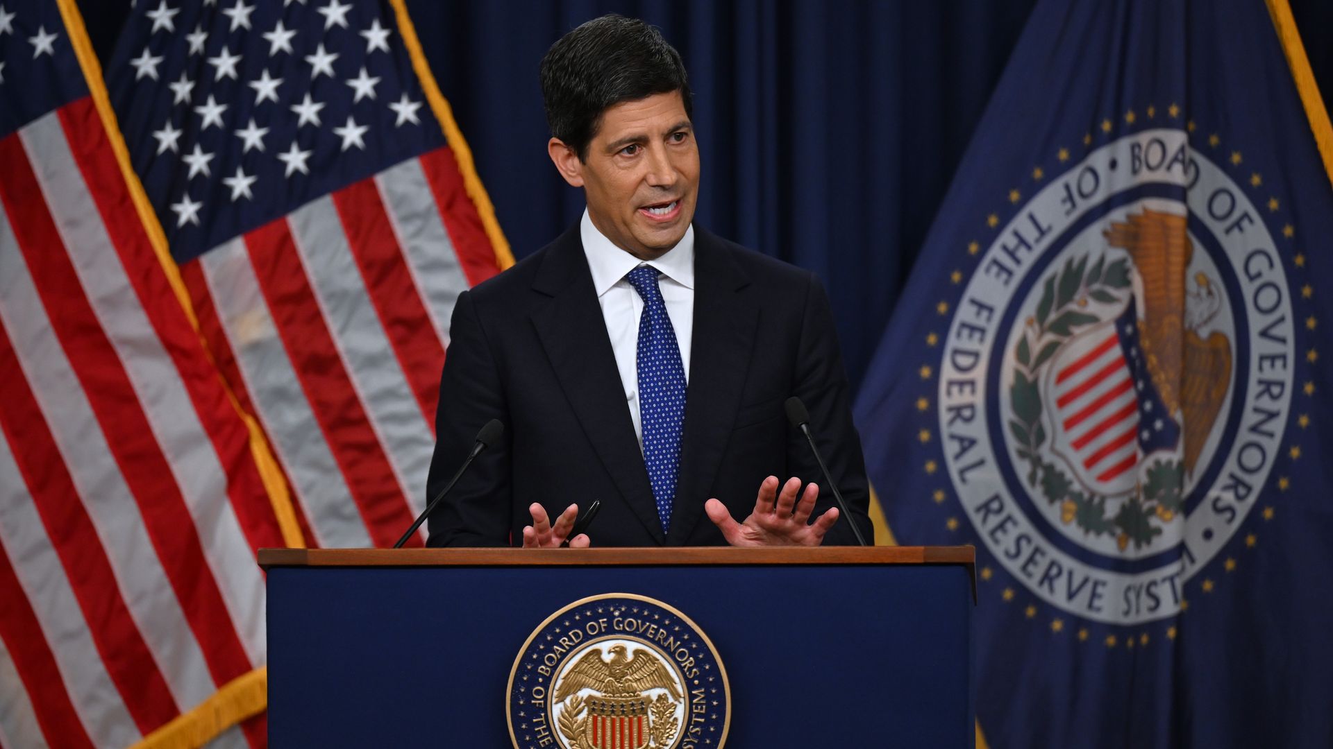 Federal Reserve chairman Kevin Warsh speaks to reporters last month. Photo: Li Rui/Xinhua via Getty Images