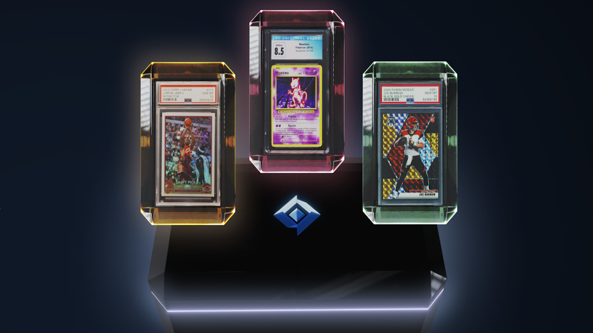 a graphic of trading cards