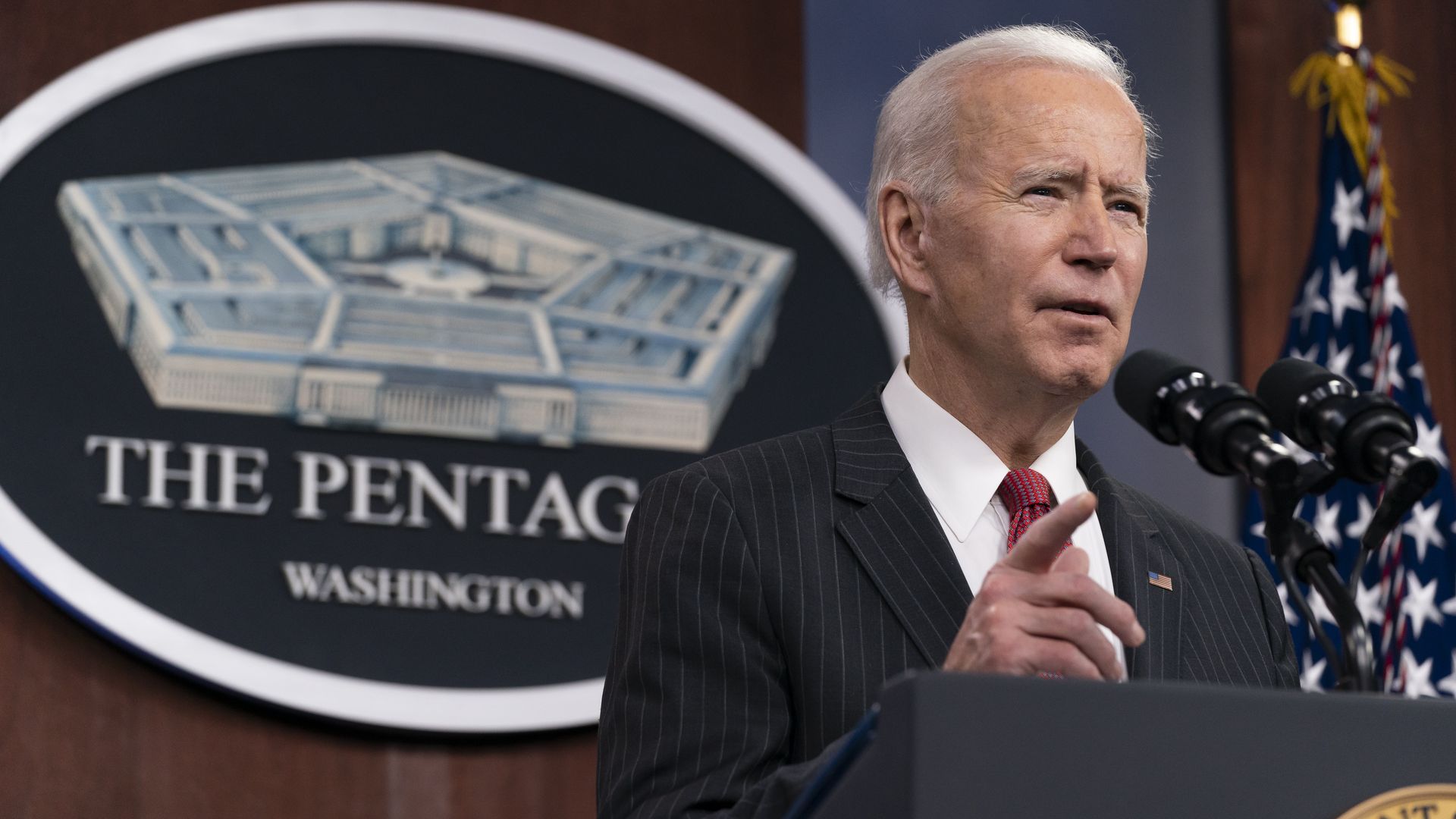 President Biden at the Pentagon on Feb. 10.