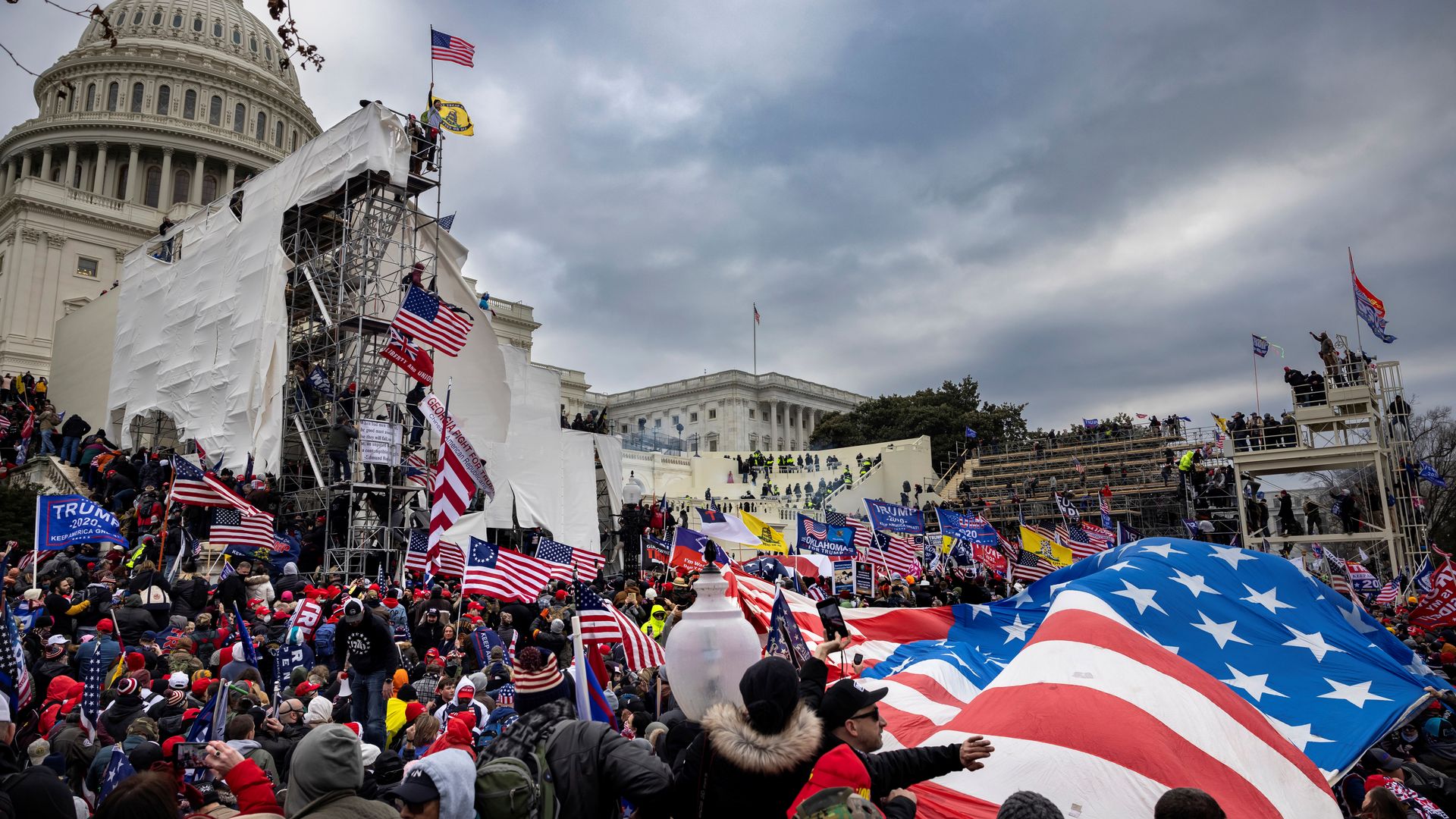 Trump supporters storming the U.S. Capitol on Jan. 6, 2021.