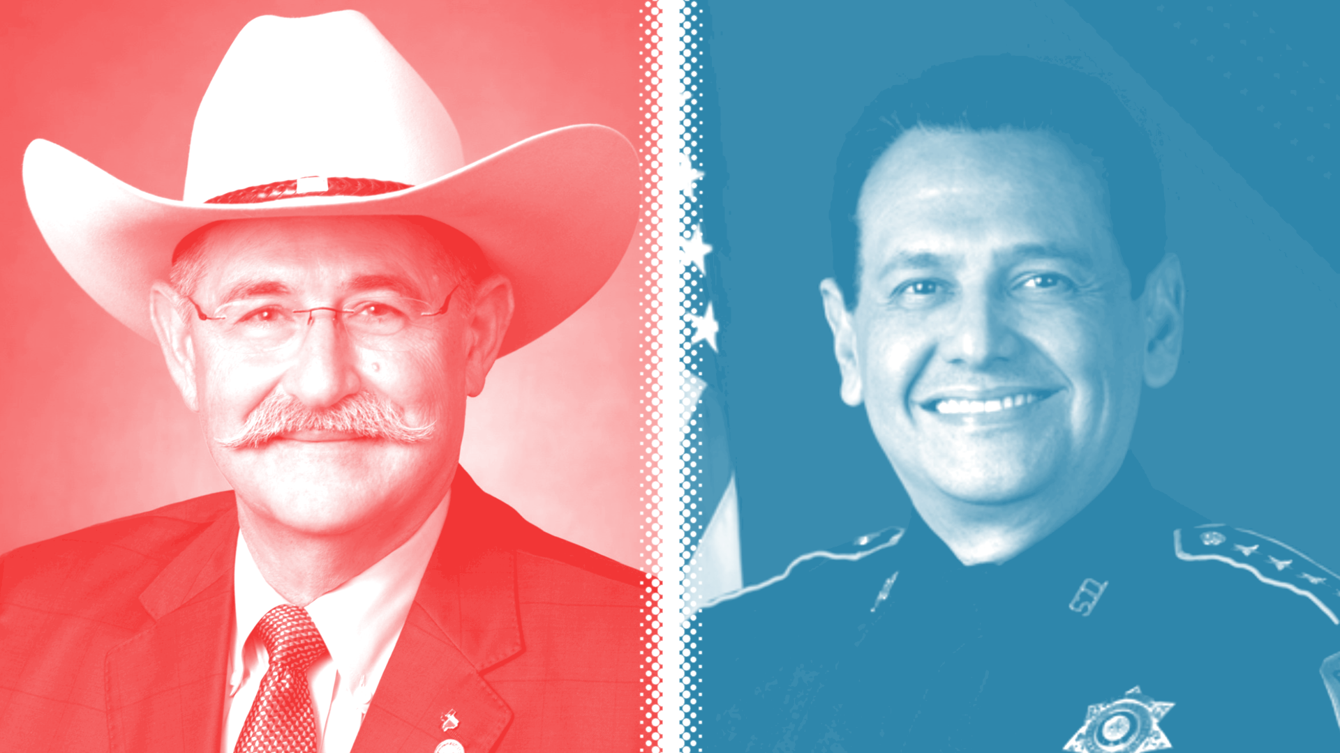 Side-by-side of Mike Knox (R) and Ed Gonzalez (D).