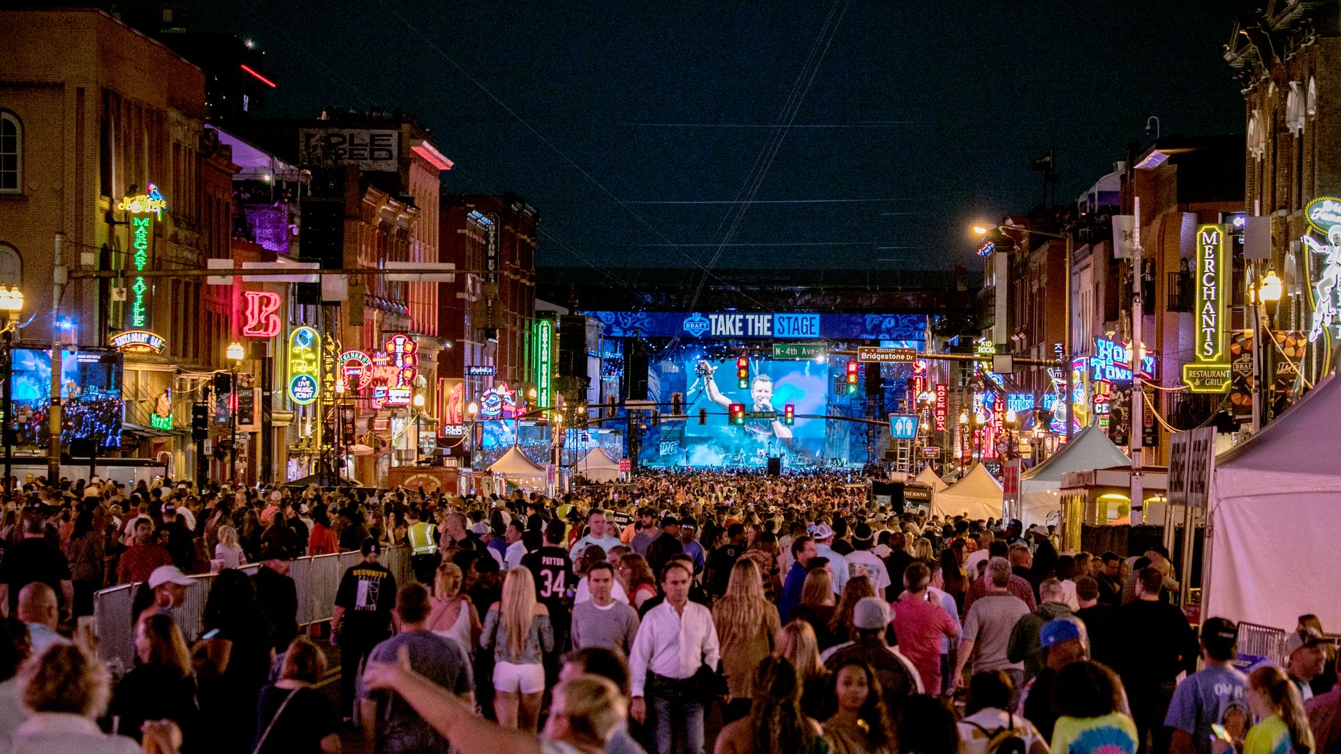 Lower Broadway during the 2019 NFL Draft. 