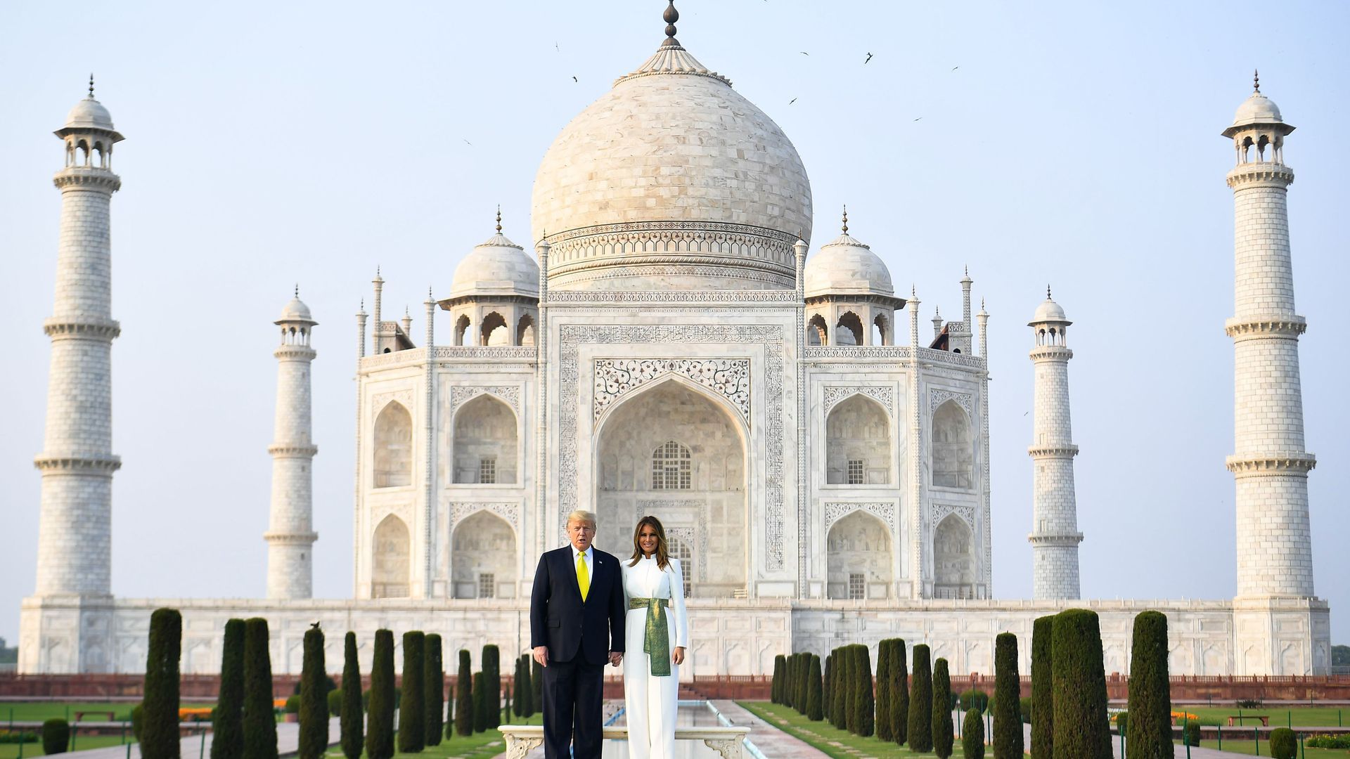 President Trump and first lady Melania Trump at the Taj Mahal. 