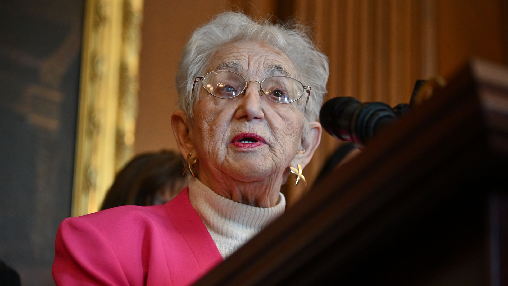  Rep. Virginia Foxx (R-NC) speaks ahead of the vote on The Protection of Women and Girls Sports Act during a news conference at the U.S. Capitol on April 20, 2023 in Washington, D.C. 