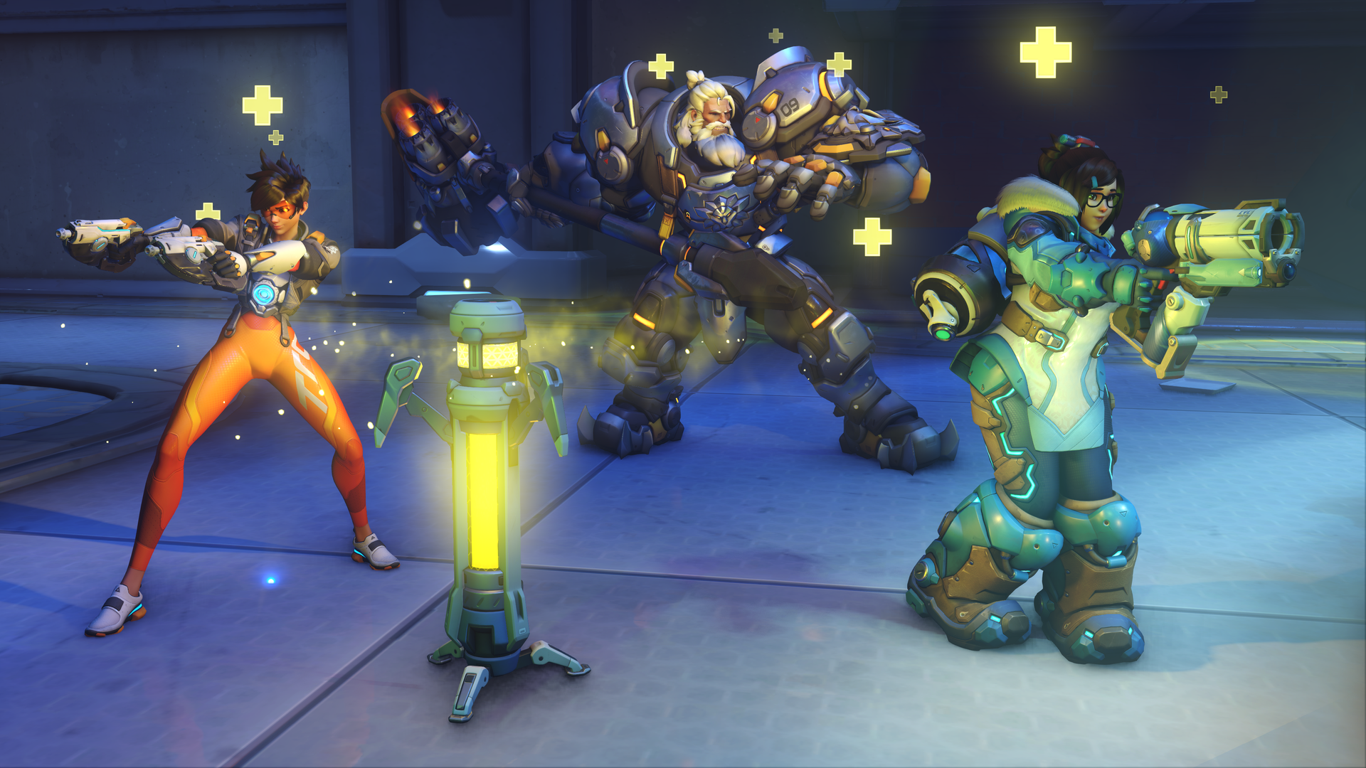 Several Overwatch 2 heroes stand ready.