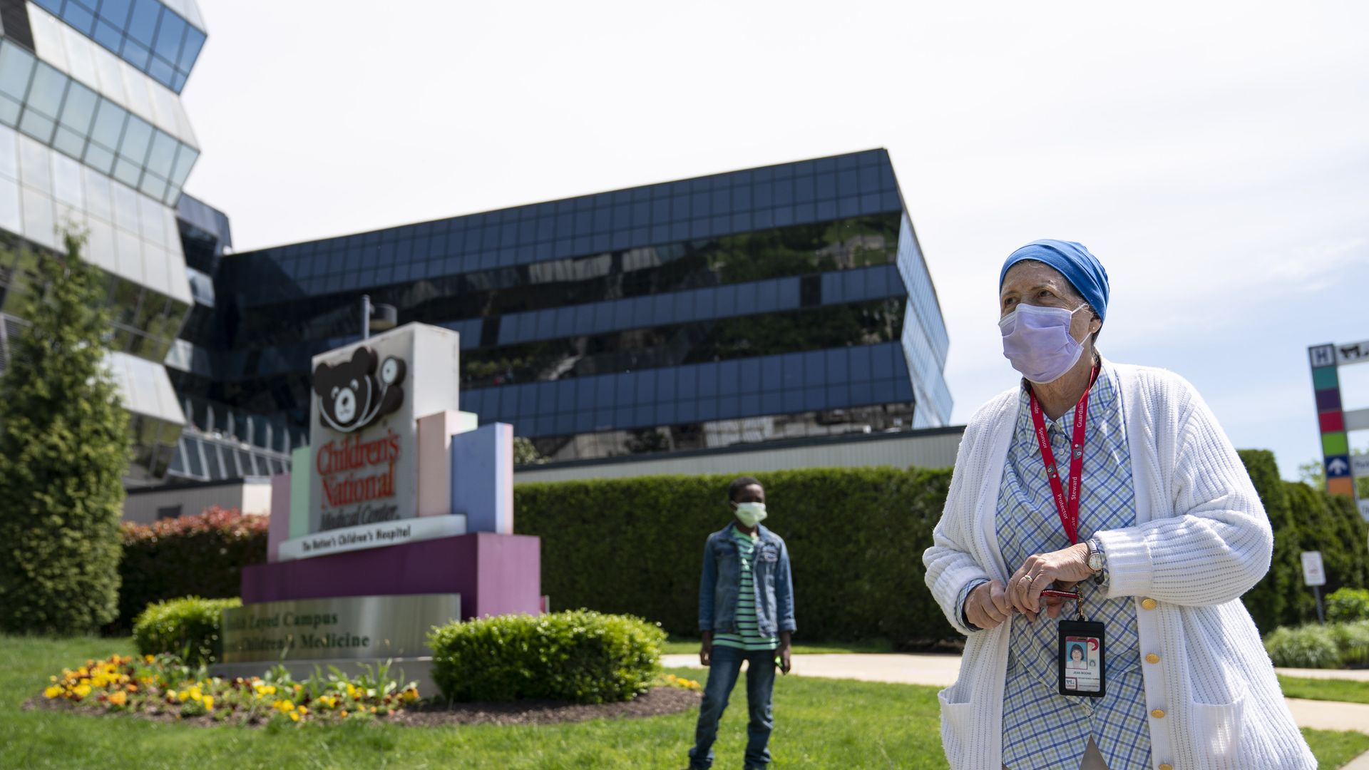Registered nurse Jean Boone watches from Children's National Hospital.