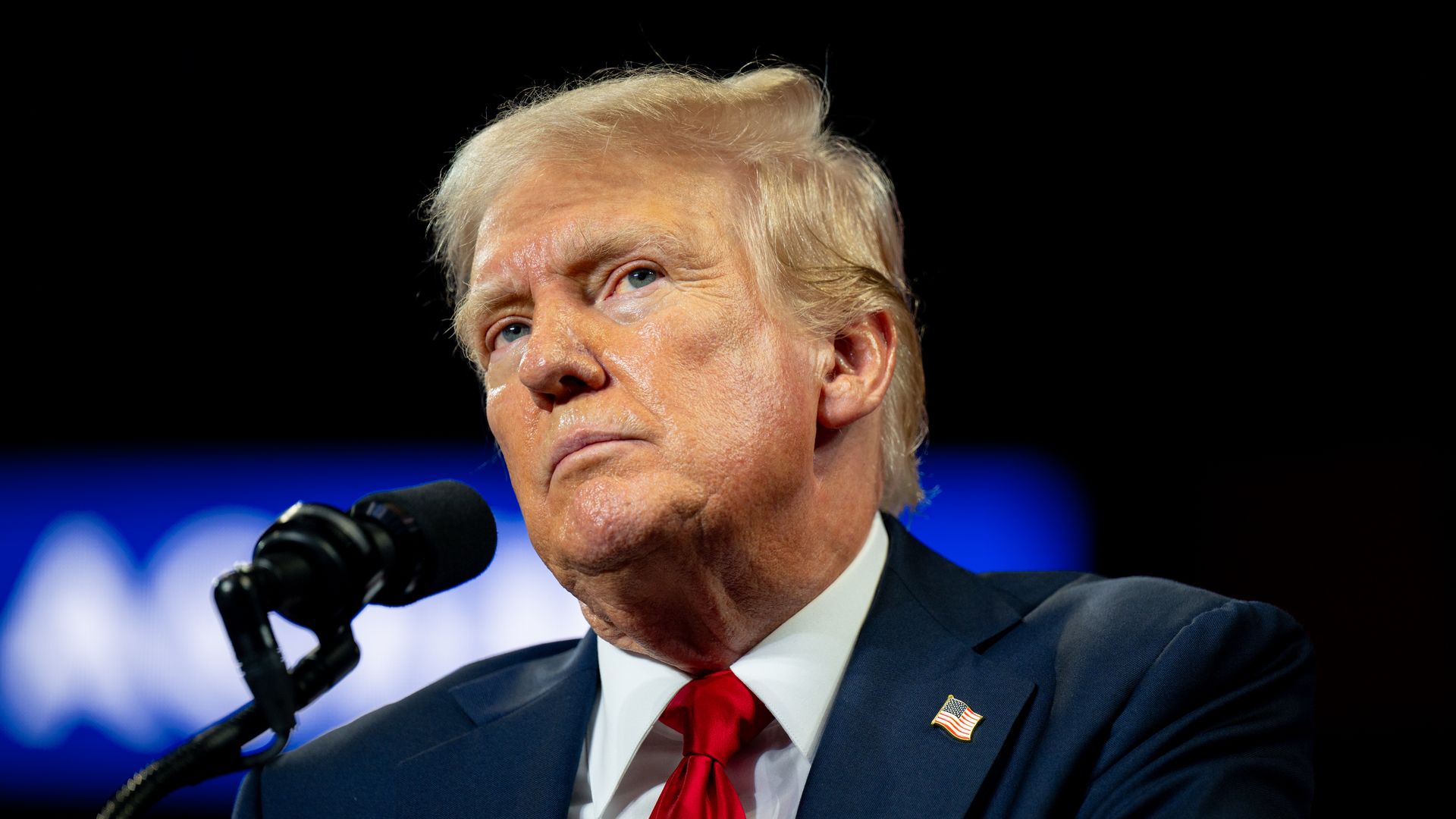 former President Donald Trump speaks to attendees during his campaign rally at the Bojangles Coliseum on July 24, 2024 in Charlotte, North Carolina. The rally is the former president's first since President Joe Biden announced he would be ending his reelection bid. (Photo by Brandon Bell/Getty Image