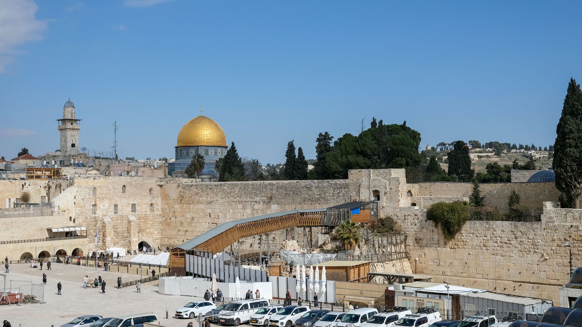 A general view of the Western Wall in Jerusalem and the al-Aqsa compound on Jan. 25. Photo: Ronaldo Schemidt//AFP via Getty Images