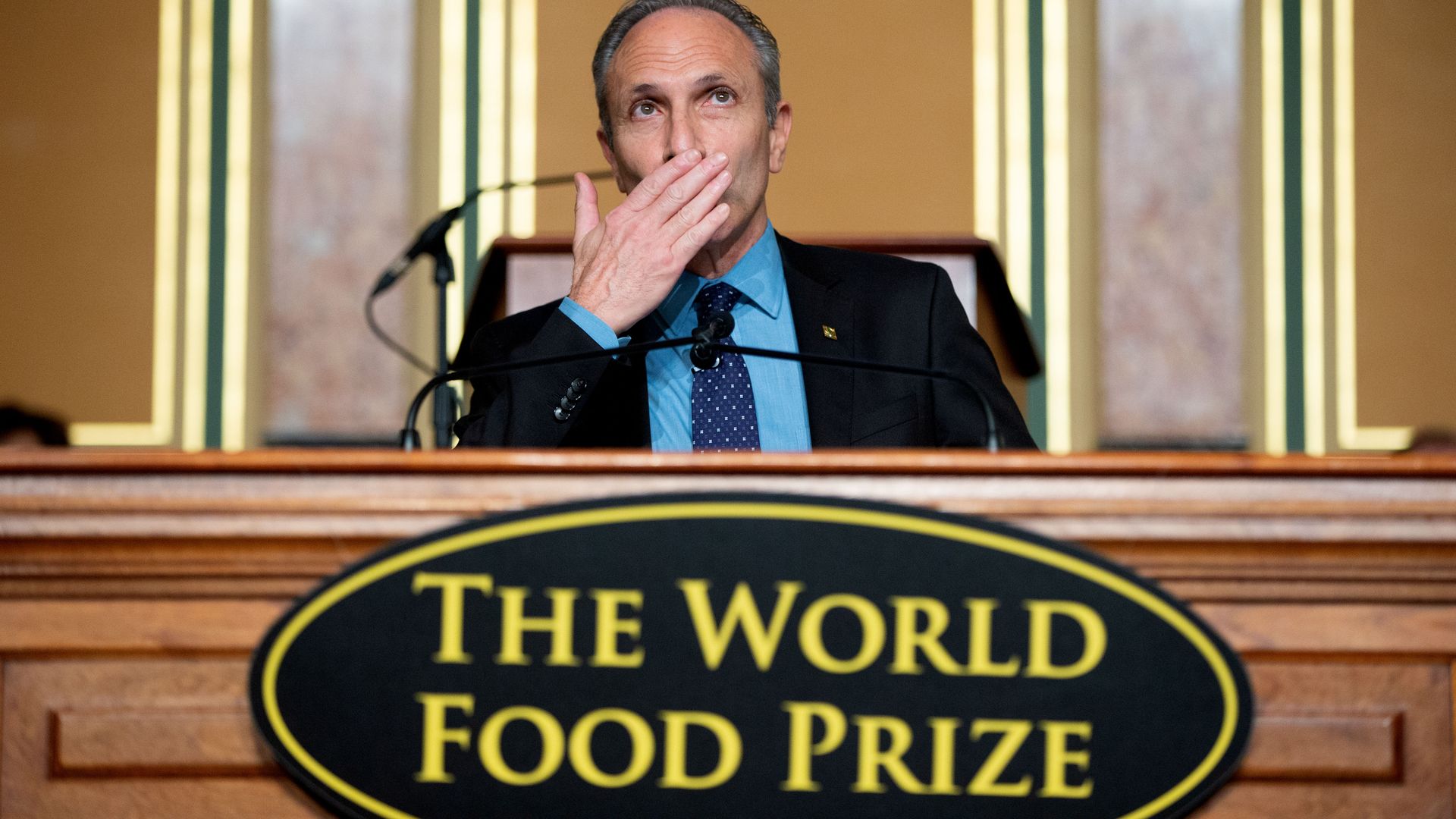 A photo of a World Food Prize recipient.