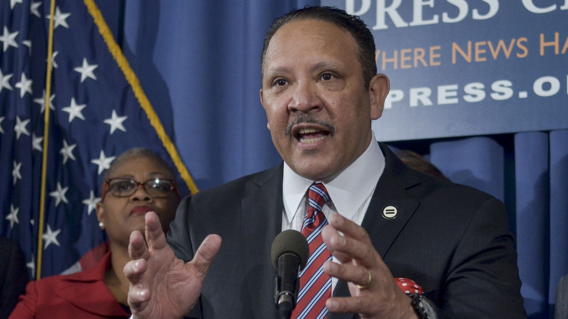 Marc Morial, president of the National Urban League speaks during a press conference, at the National Press Club.