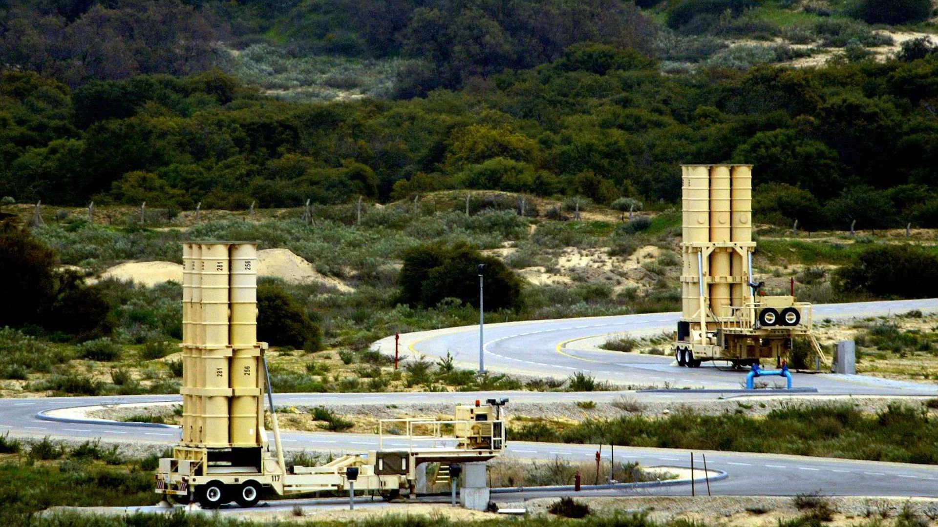 A file image of arrow anti-ballistic missile batteries on Israel's Palmahim base. Photo: Getty Images