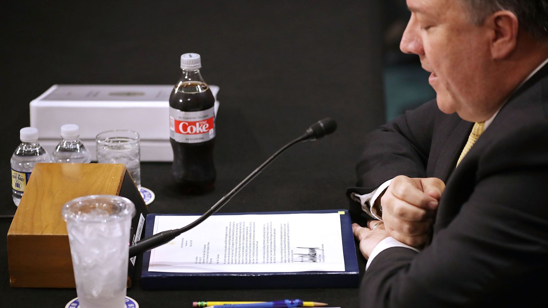 Secretary of State Mike Pompeo reads Trump's letter cancelling the North Korea summit
