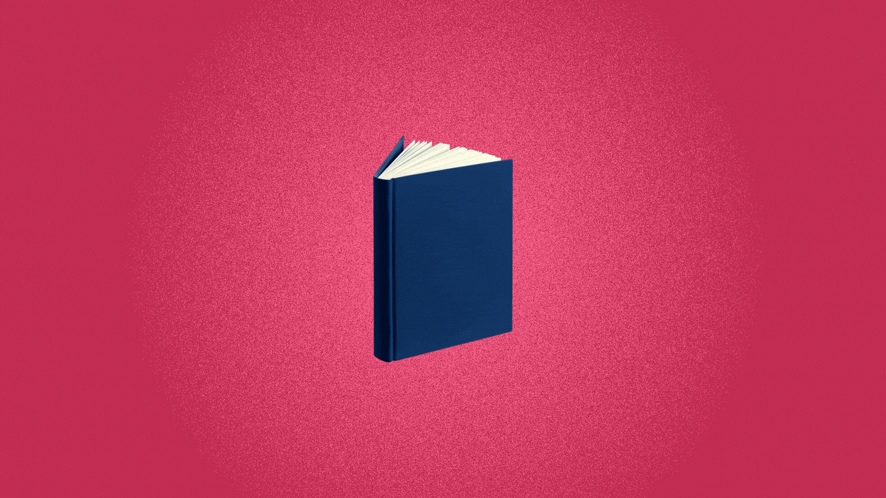 Animated illustration of one book turning into 15 books.