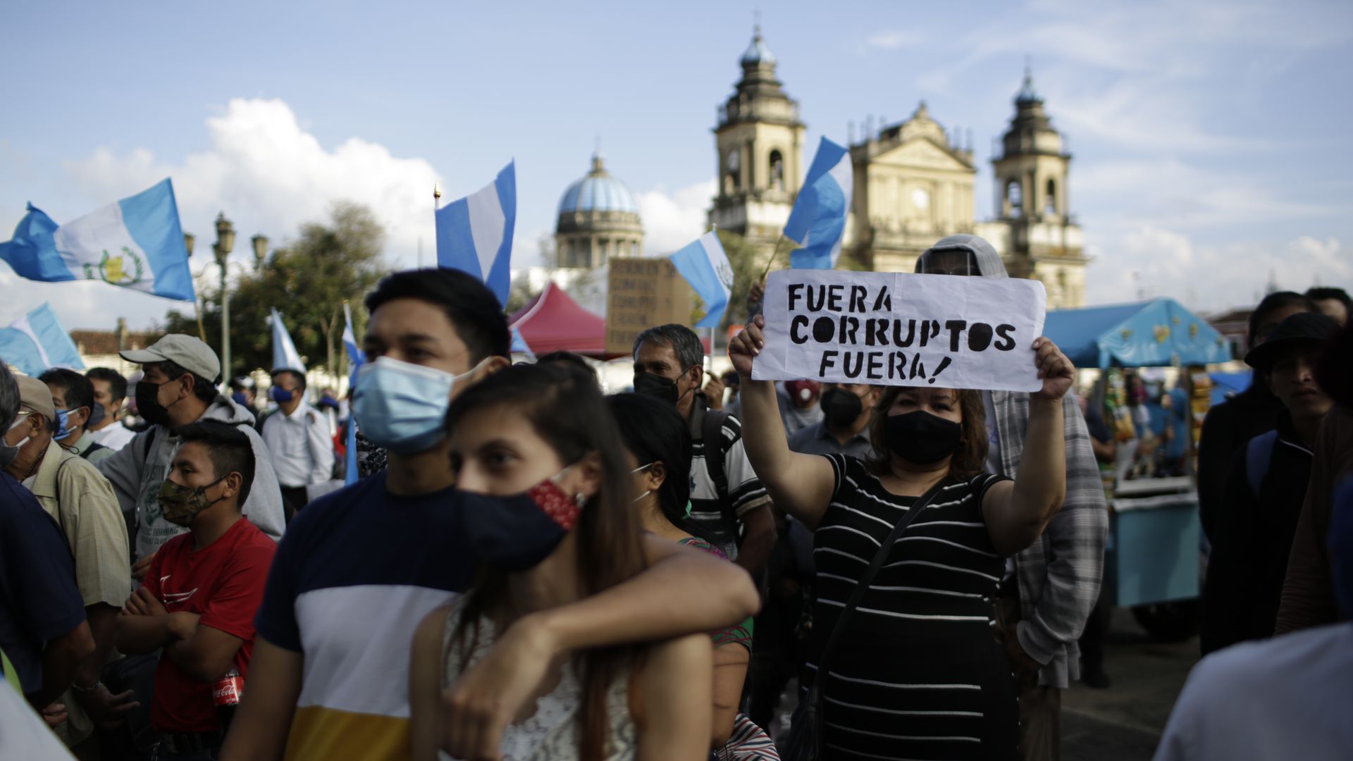 A protest in December against budget cuts and Congress members accused of corruption, in Guatemala City.