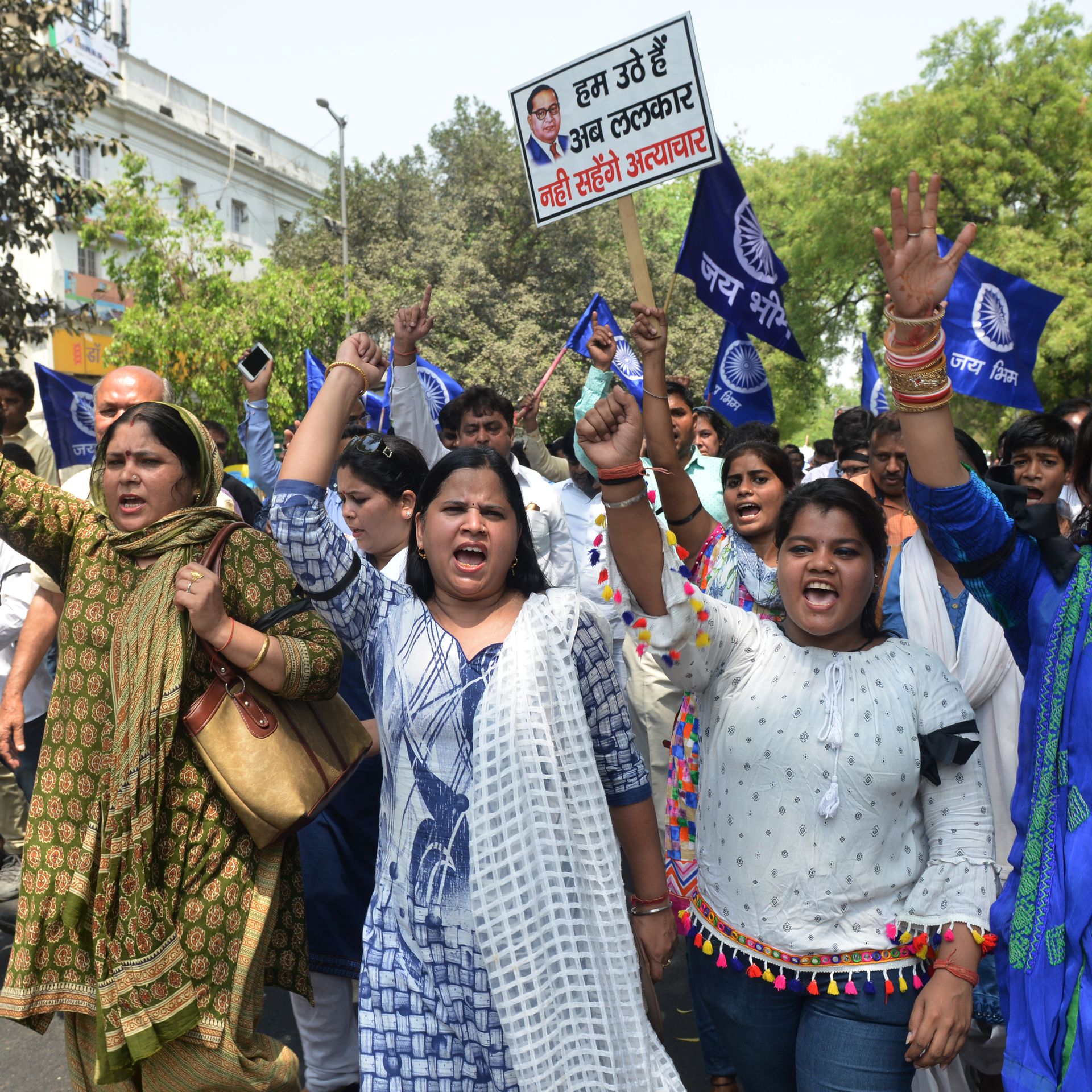 Dalit members stage protest in New Delhi