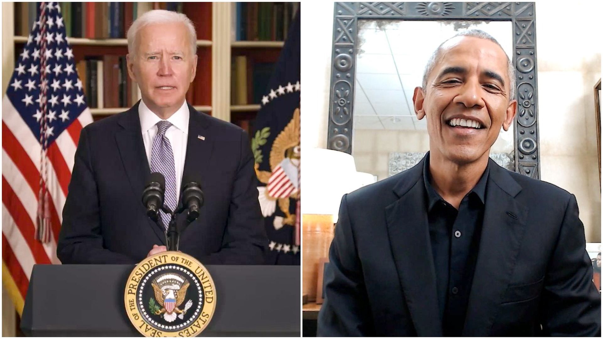 President Biden and former President Obama on NBC's "Roll up your sleeves" event