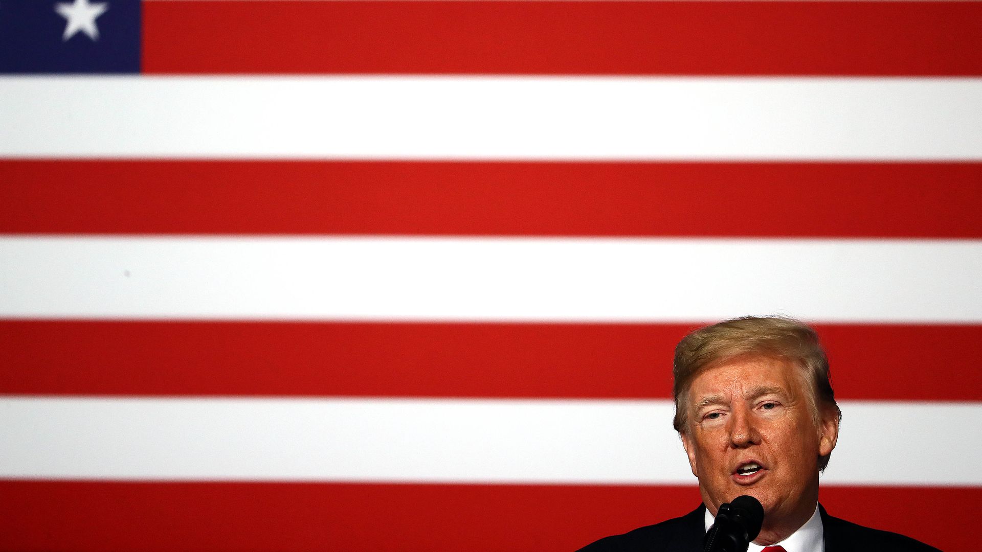Trump with flag background