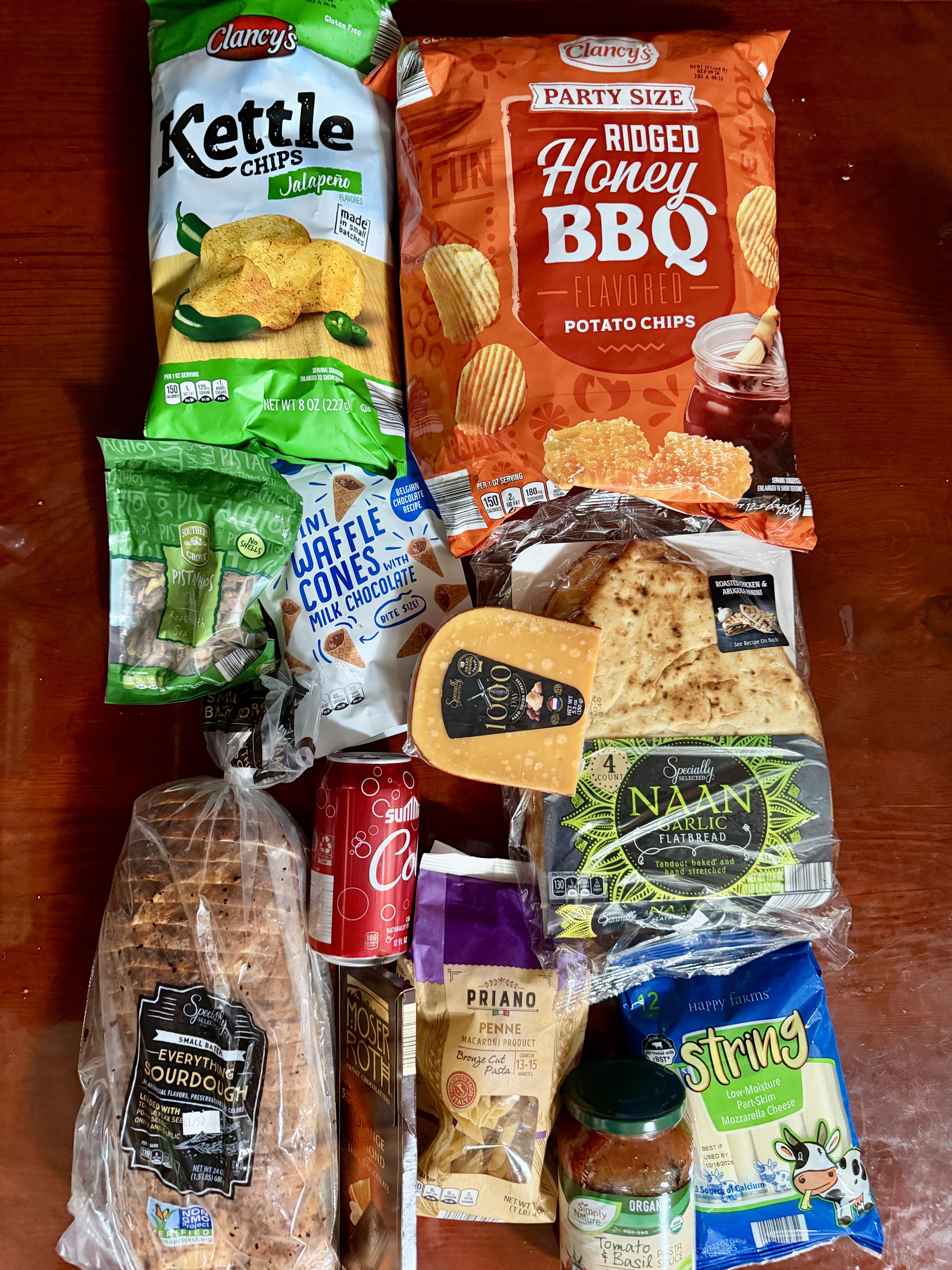 Picture of a bunch of groceries on a table