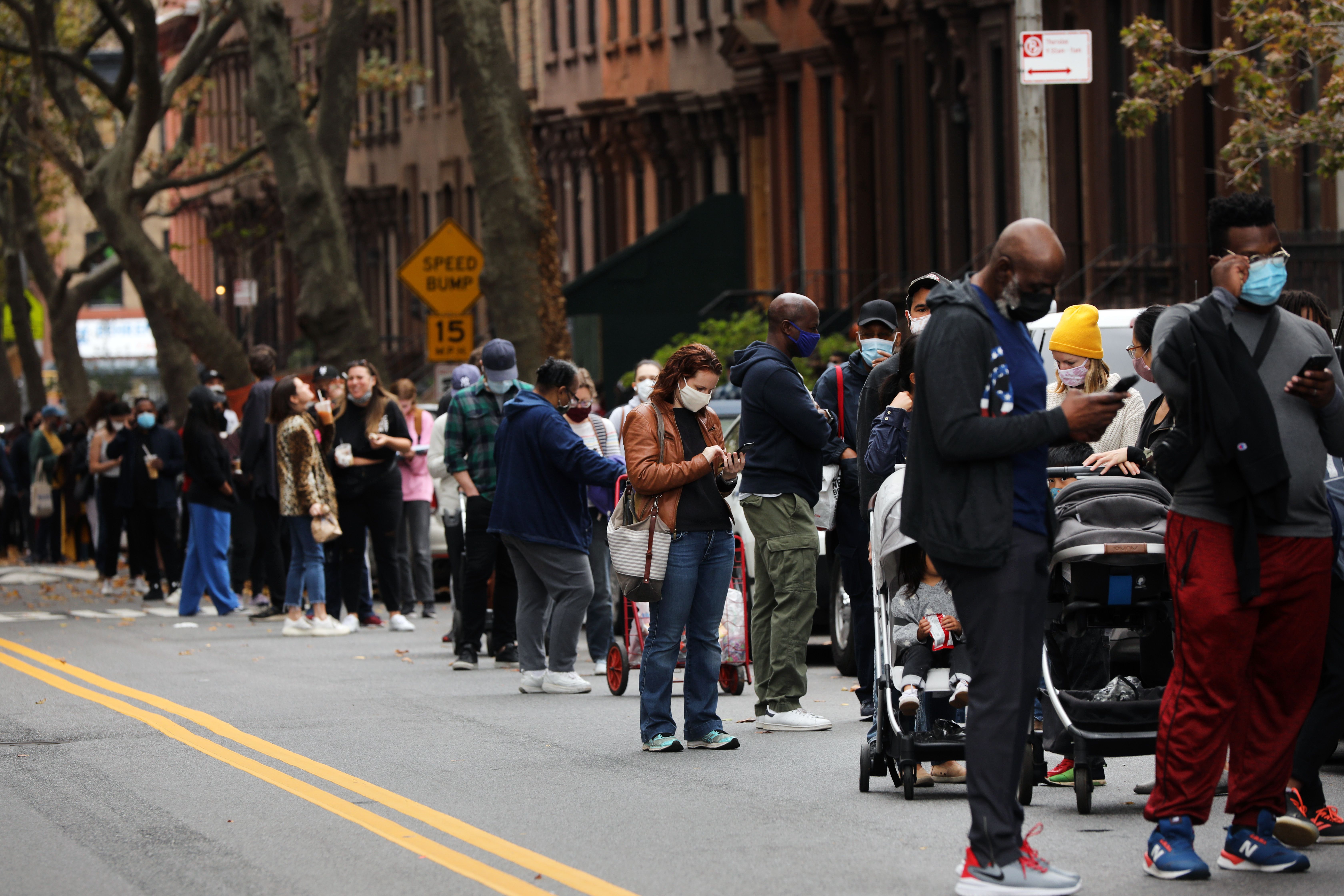 Voting lines in Brooklyn on Saturday. Photo: Spencer Platt/Getty Images