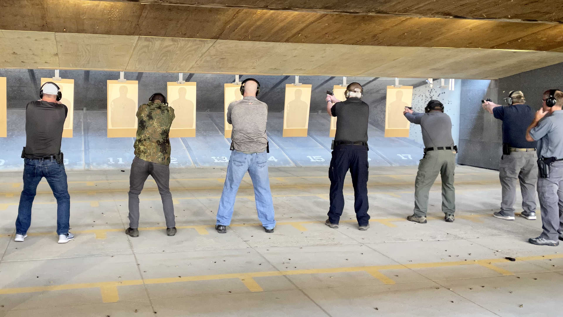 Teachers and school staff practice firing drills as part of a training course in June. Photo: John Frank/Axios