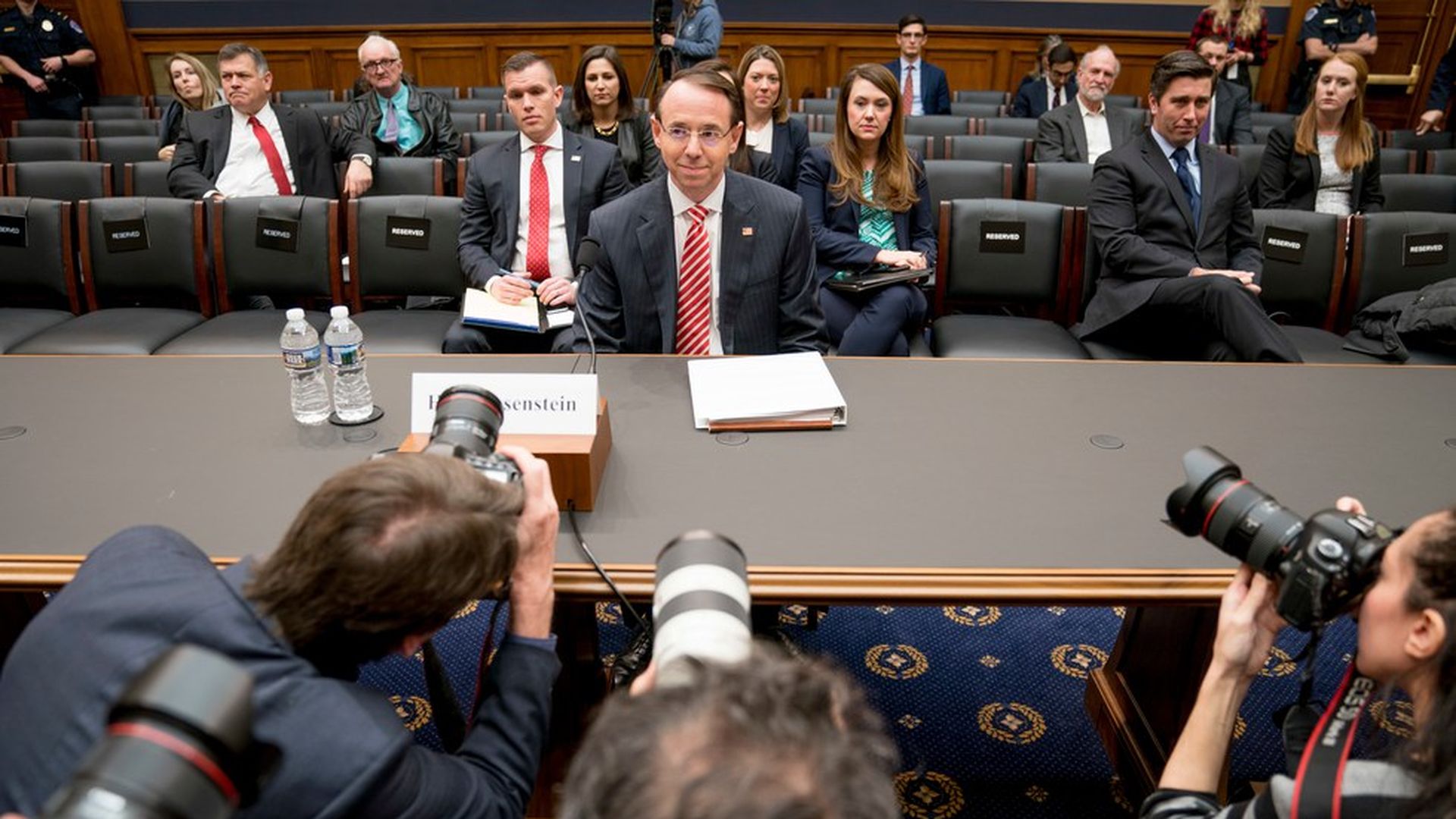 Image result for PHOTOS OF HOUSE COMMITTEE MEMBERS QUESTIONING ROD ROSENSTEIN