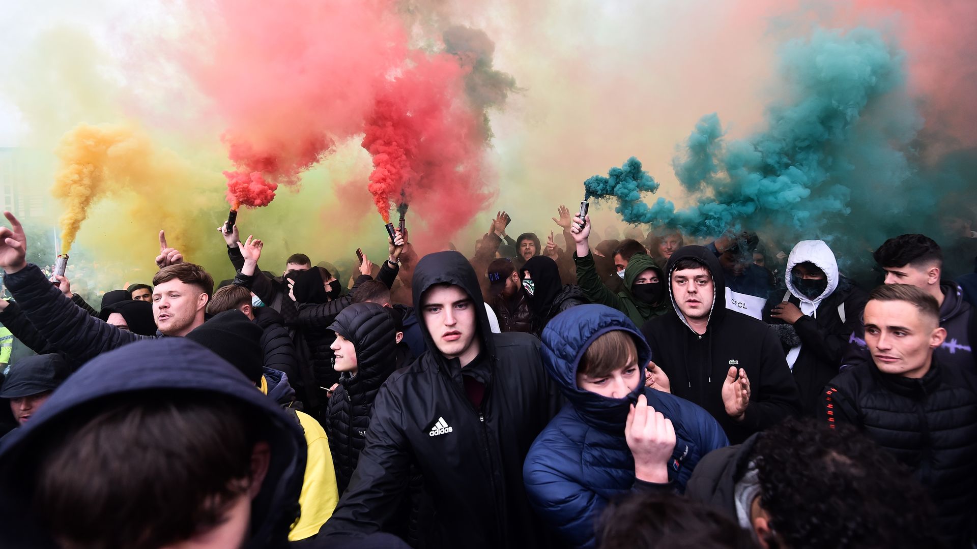 Manchester United fans protesting